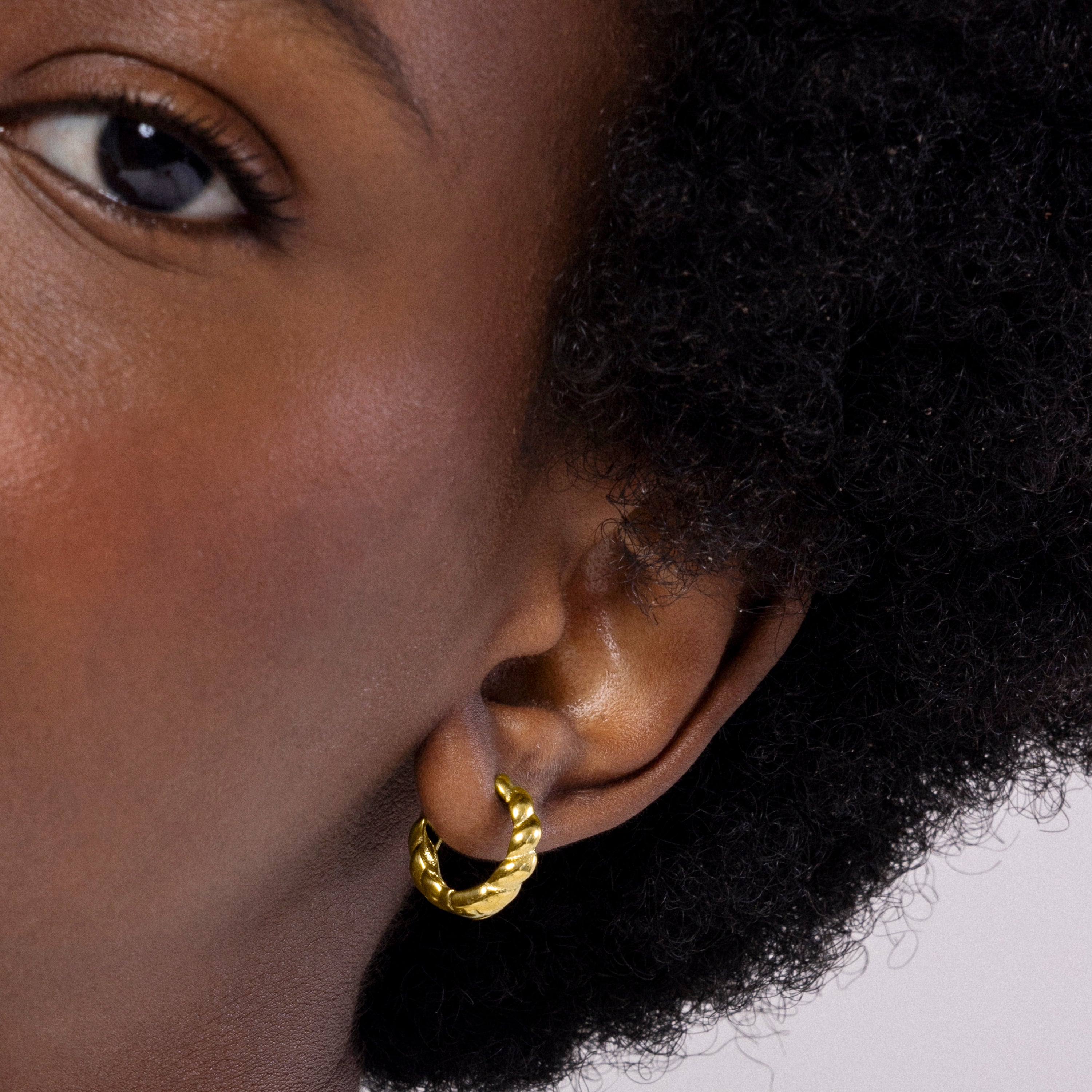 Boucles d'oreilles de 11,5mm de diamètre finition Or Jaune 18k - Caiki