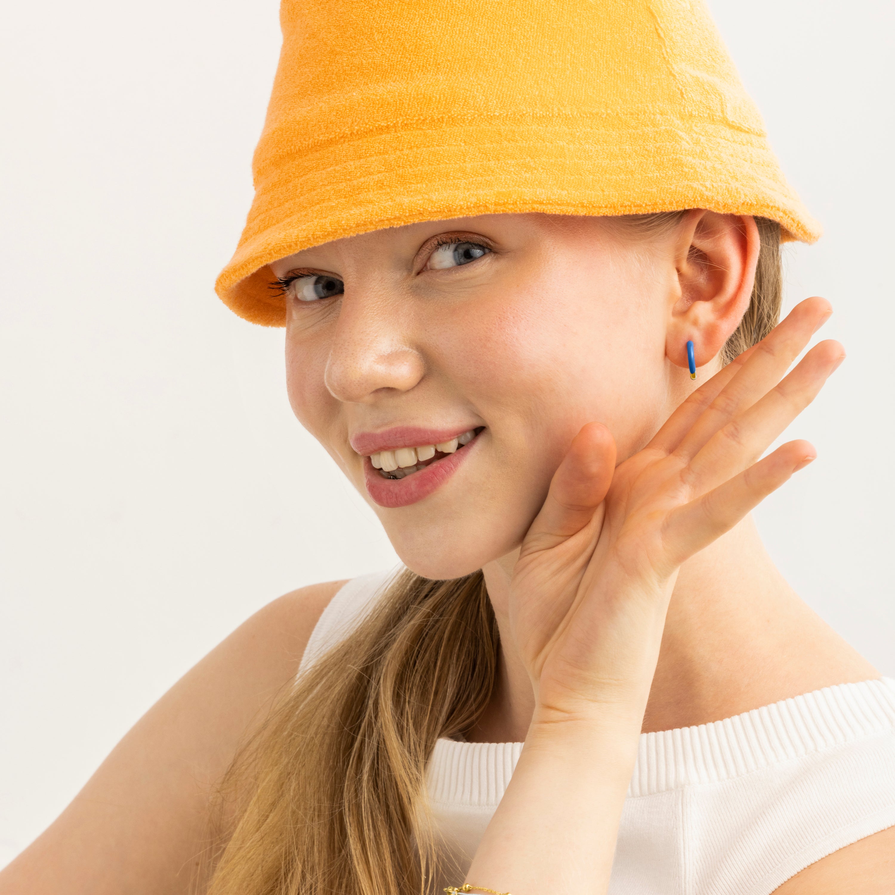 Pendientes con Lacado Azul acabado oro 18k - Talorba