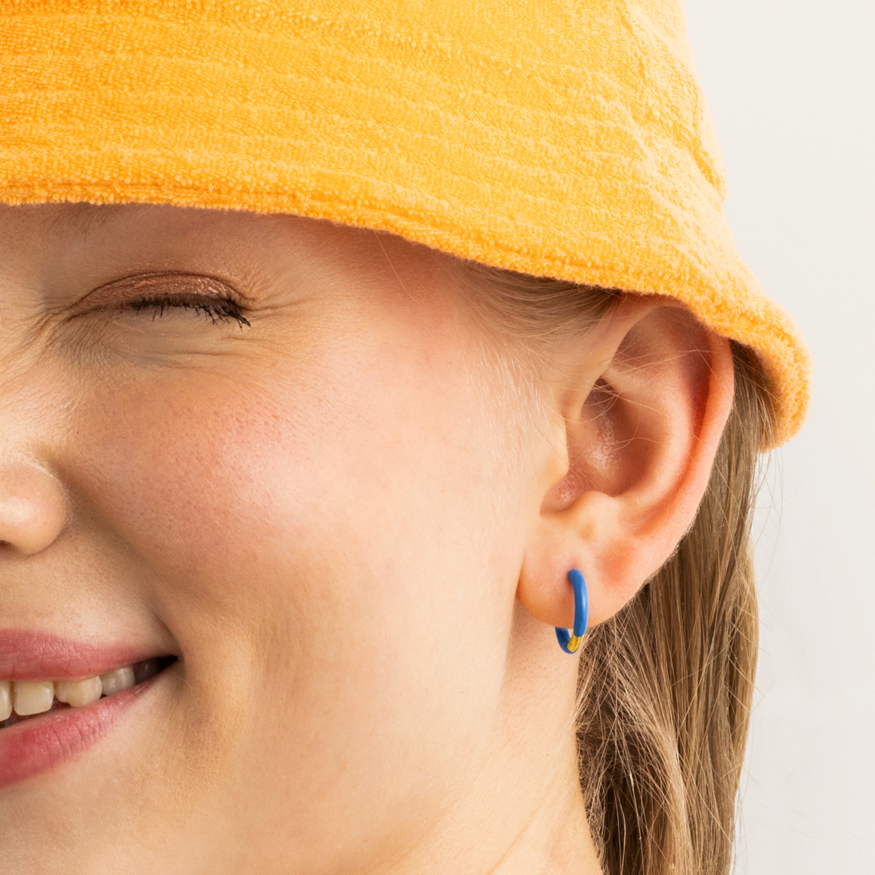 Pendientes con Lacado Azul acabado oro 18k - Talorba