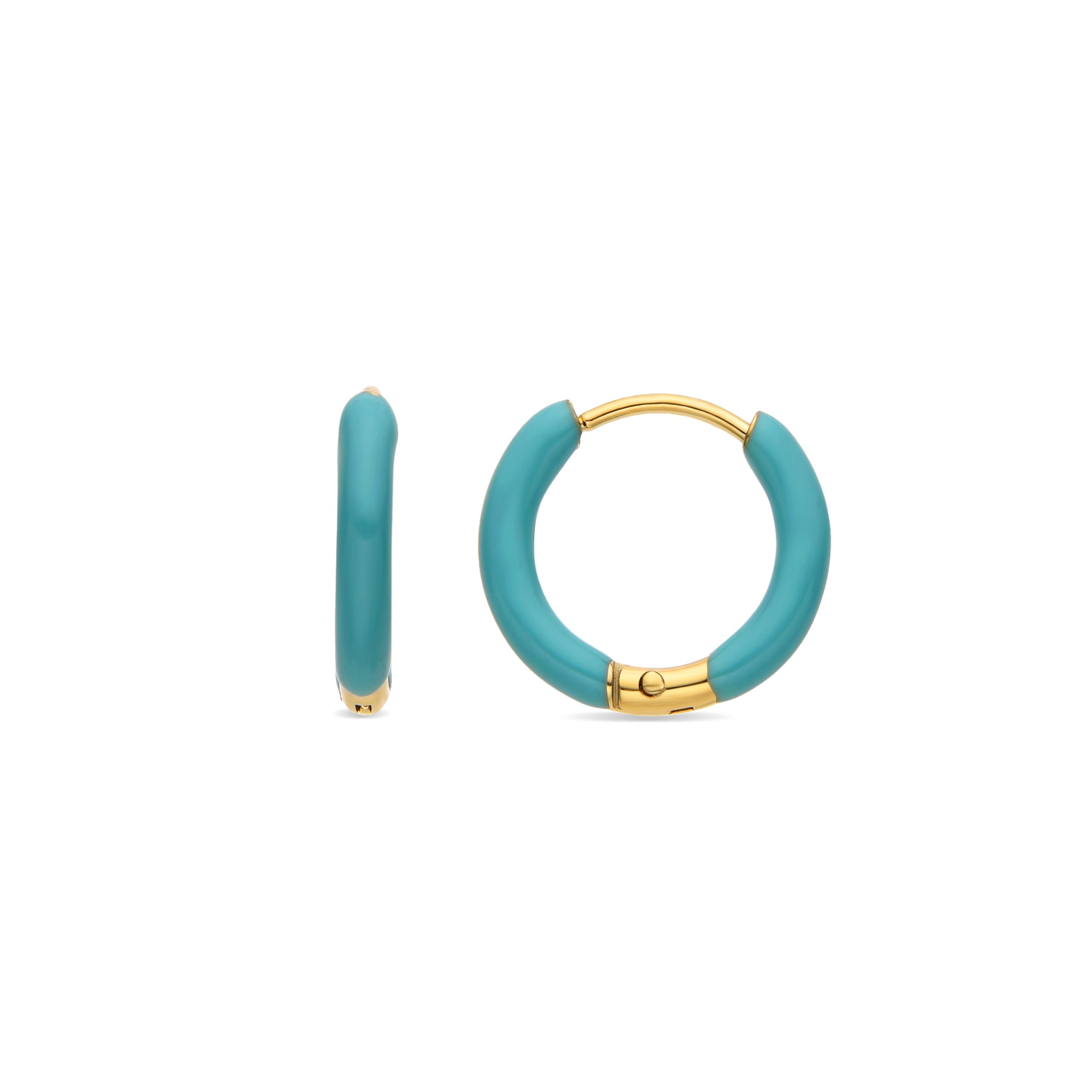 Earrings with Green Lacquer finished in 18k gold - Talorba