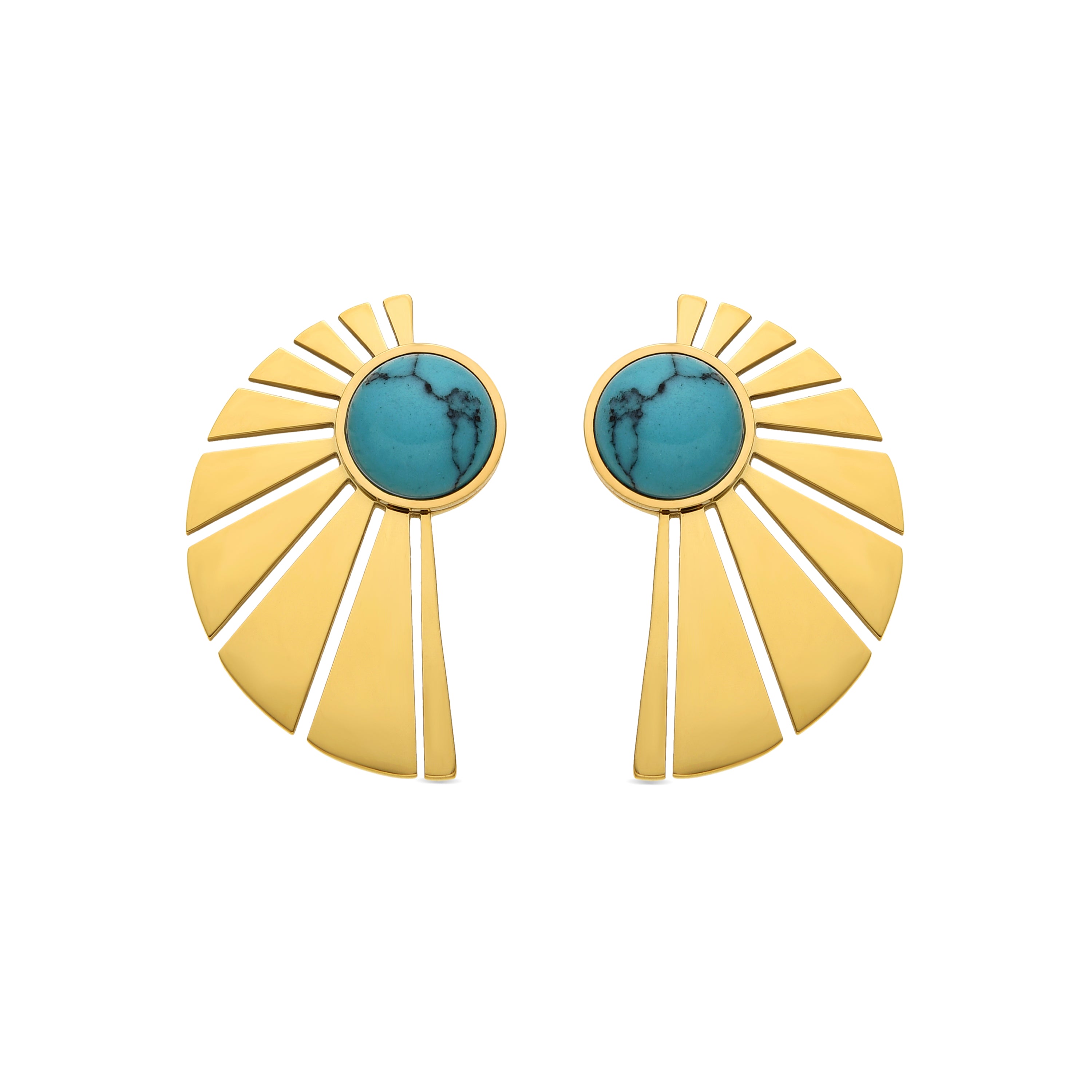 18k gold finished Turquoise earrings - Kasfa