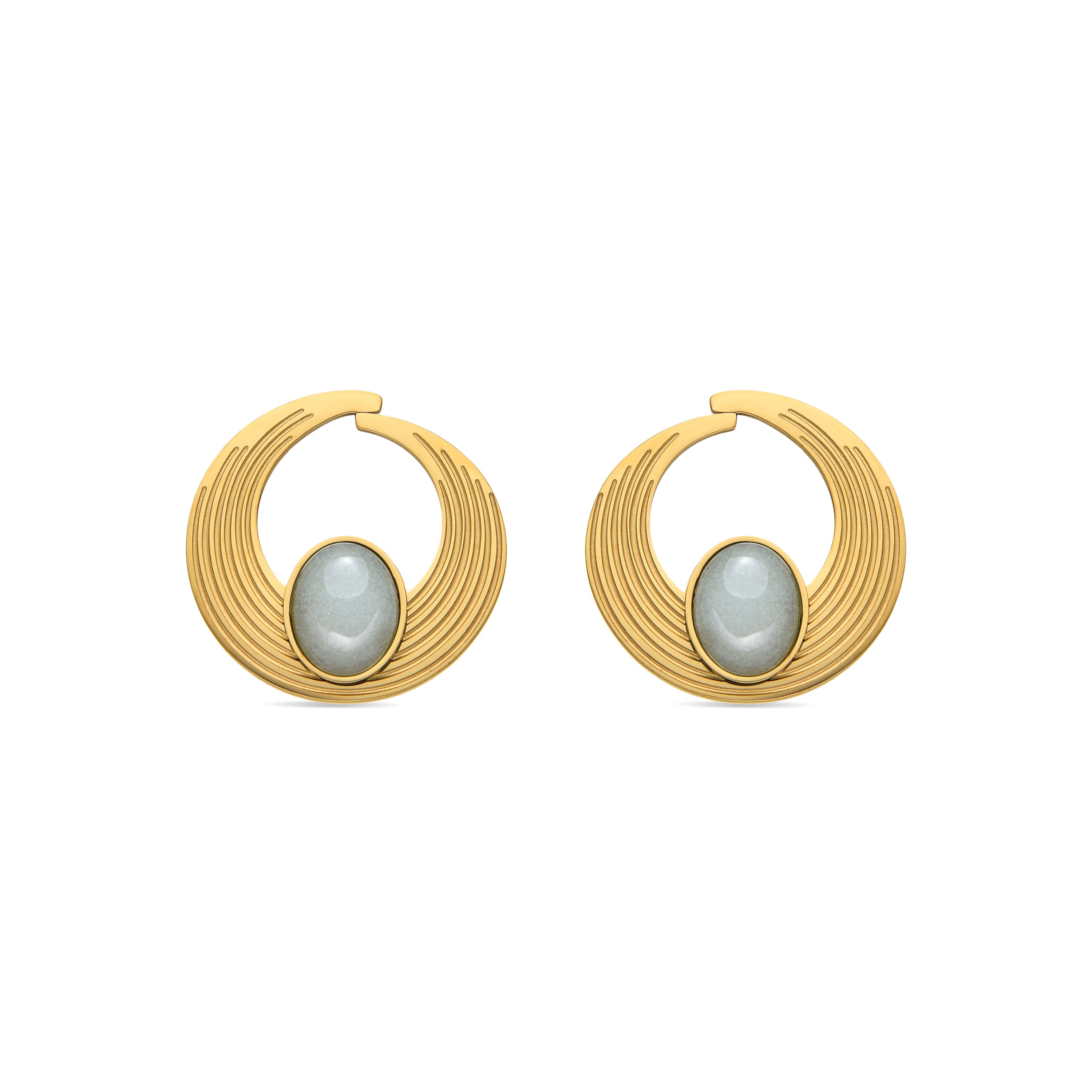 Pendientes con Amazonita acabado oro 18k - Halays