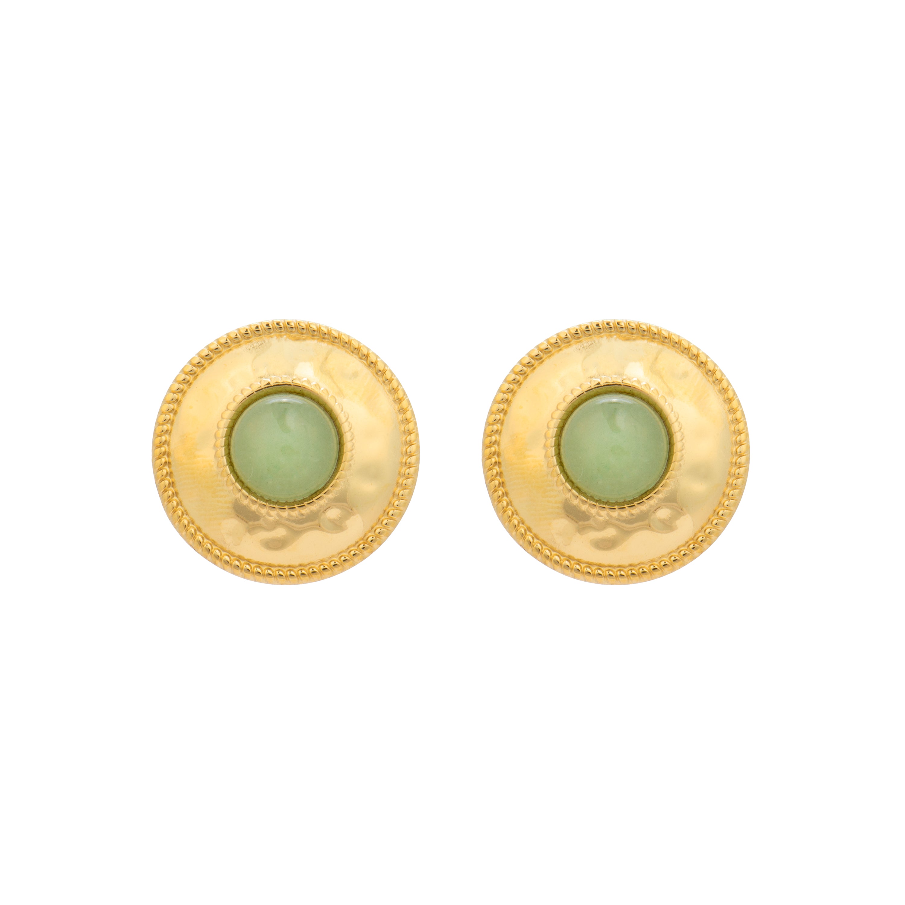 18k Yellow Gold Finish Earrings and Turquoise - Tezo
