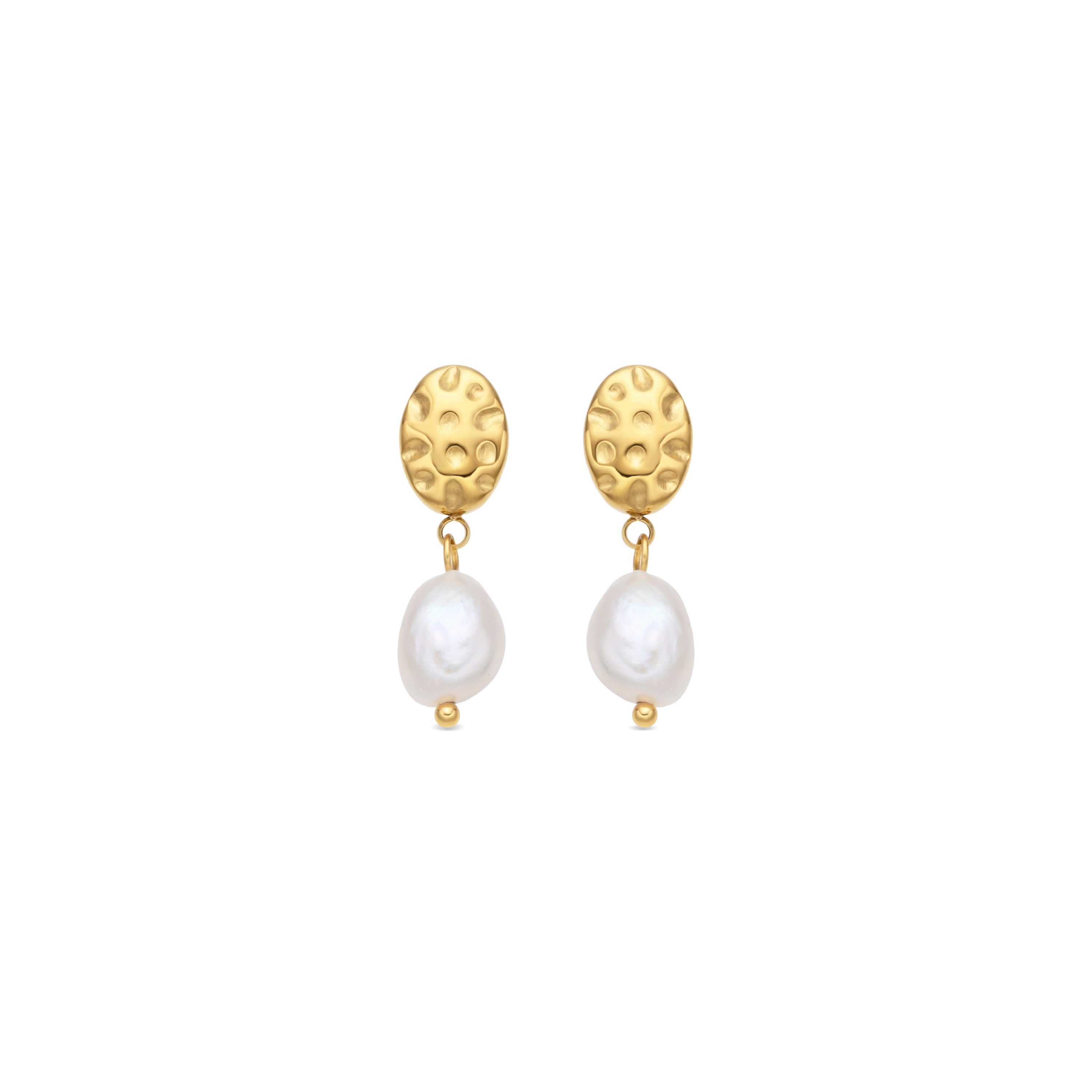 Orecchini con perla bianca finitura in oro giallo 18k - Kixo