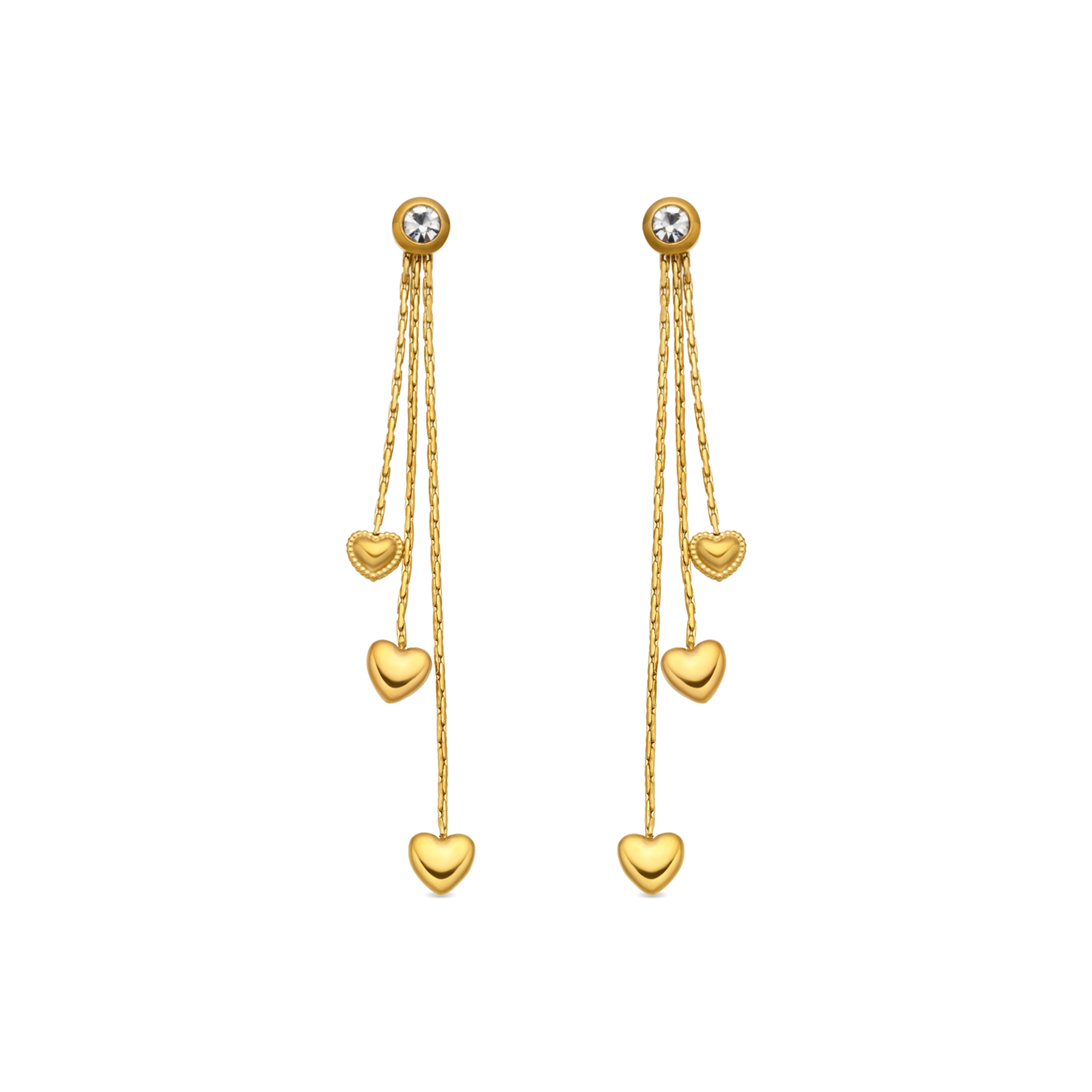 Brincos de Zircónia Brilhante com acabamento em ouro amarelo 18k - Dareo