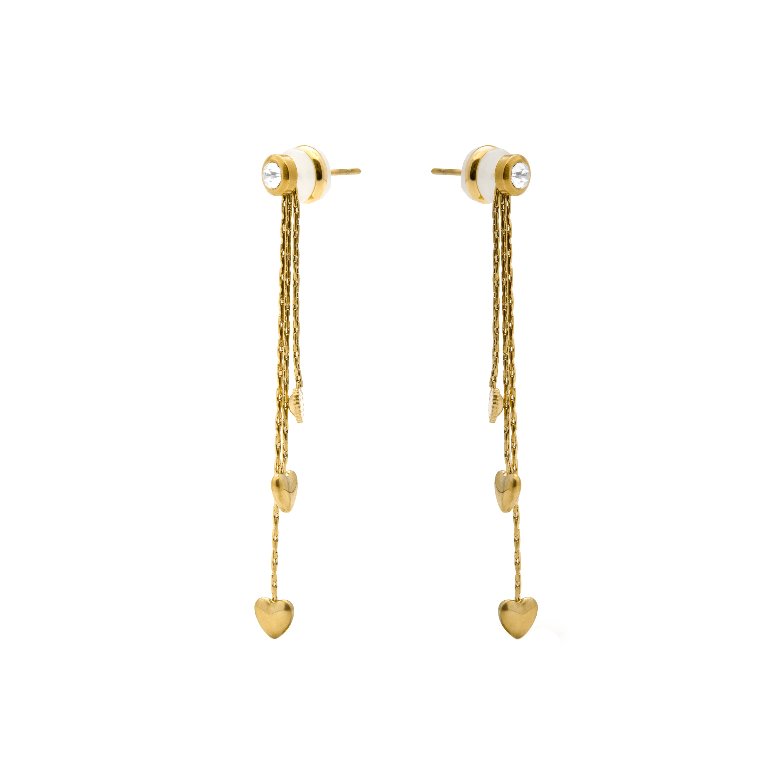 Brincos de Zircónia Brilhante com acabamento em ouro amarelo 18k - Dareo