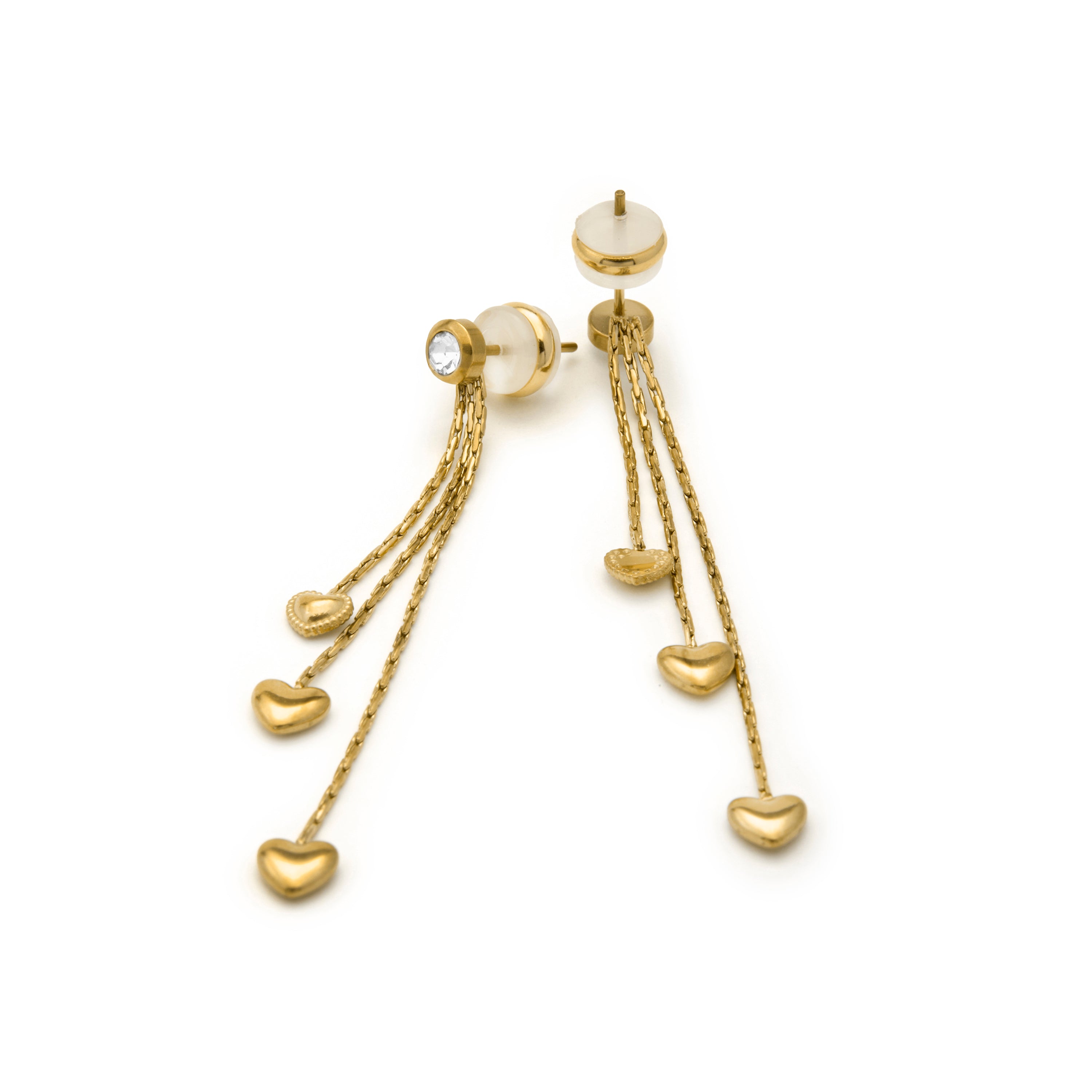 Brincos de Zircónia Brilhante com acabamento em ouro amarelo 18k - Dareo
