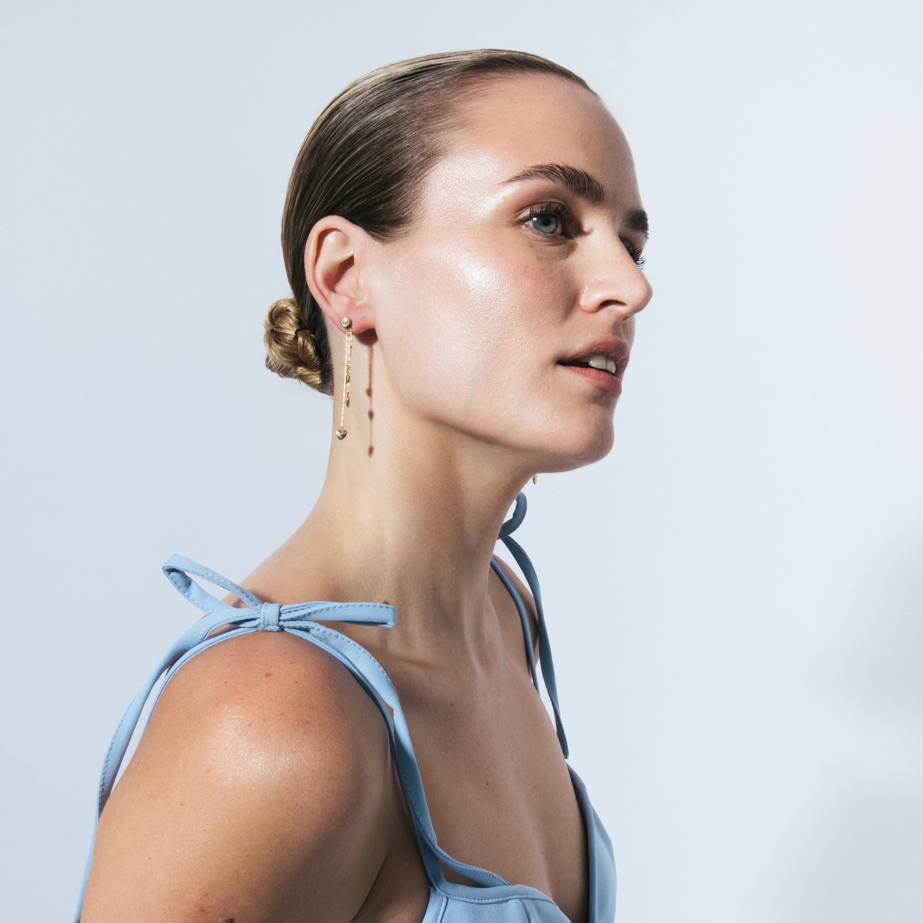 Pendientes de Circonita Brillante acabado en oro amarillo 18k - Dareo