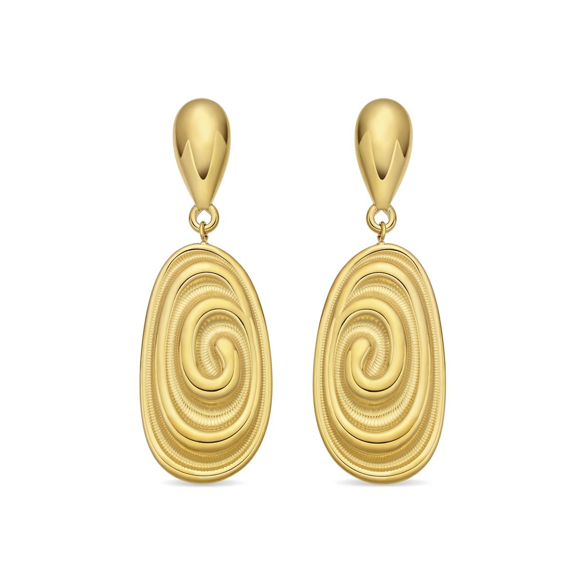 Brincos com acabamento em ouro amarelo de 18k - Vimeri