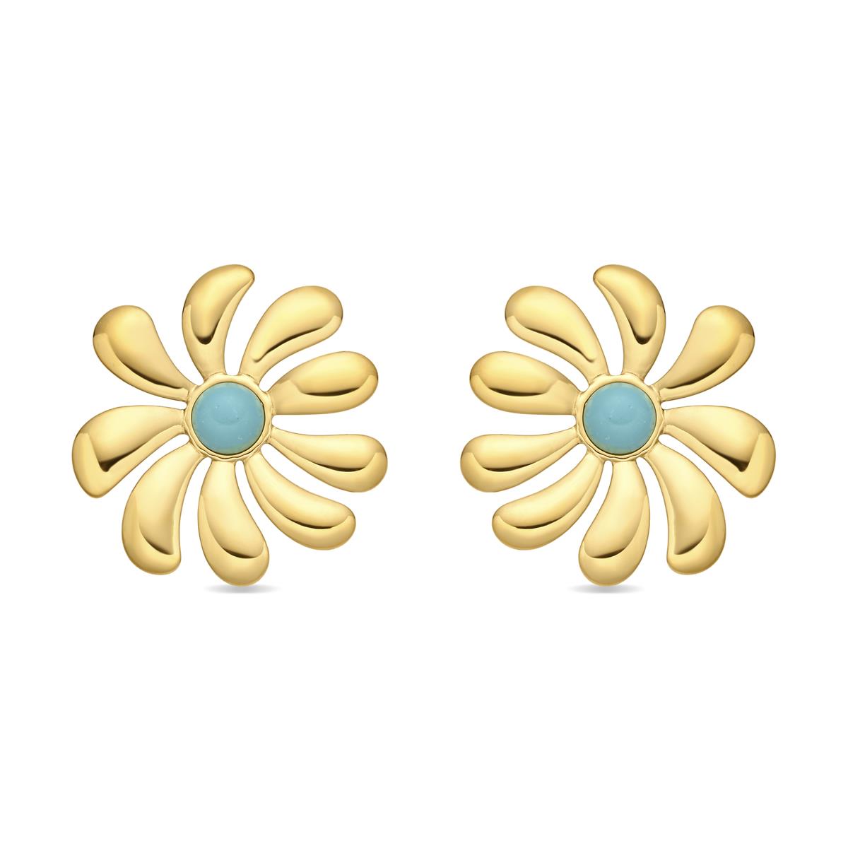 Boucles d'oreilles en turquoise finition or jaune 18 carats - Isum