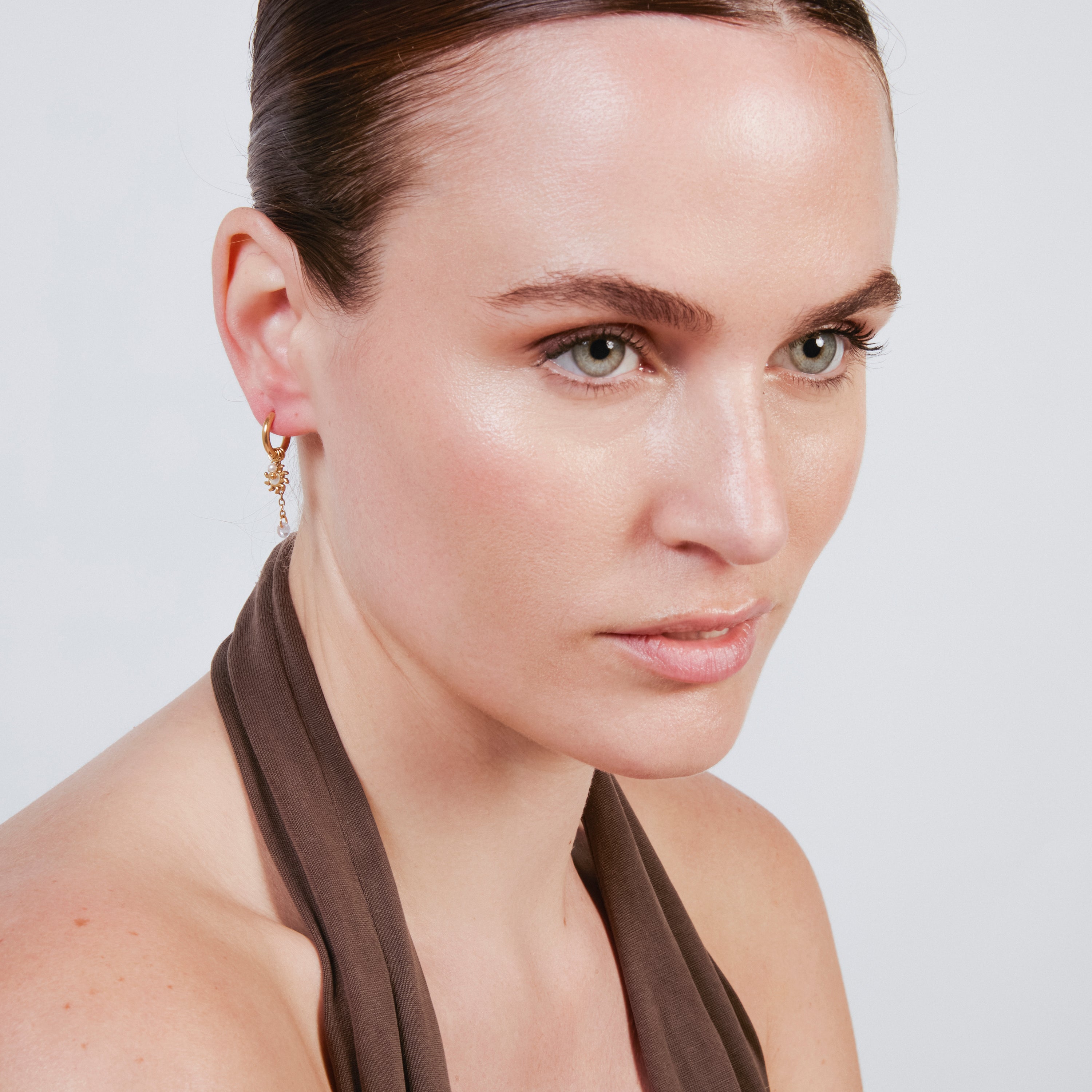 Boucles d'oreilles en perle blanche finition or jaune 18 carats - Irath