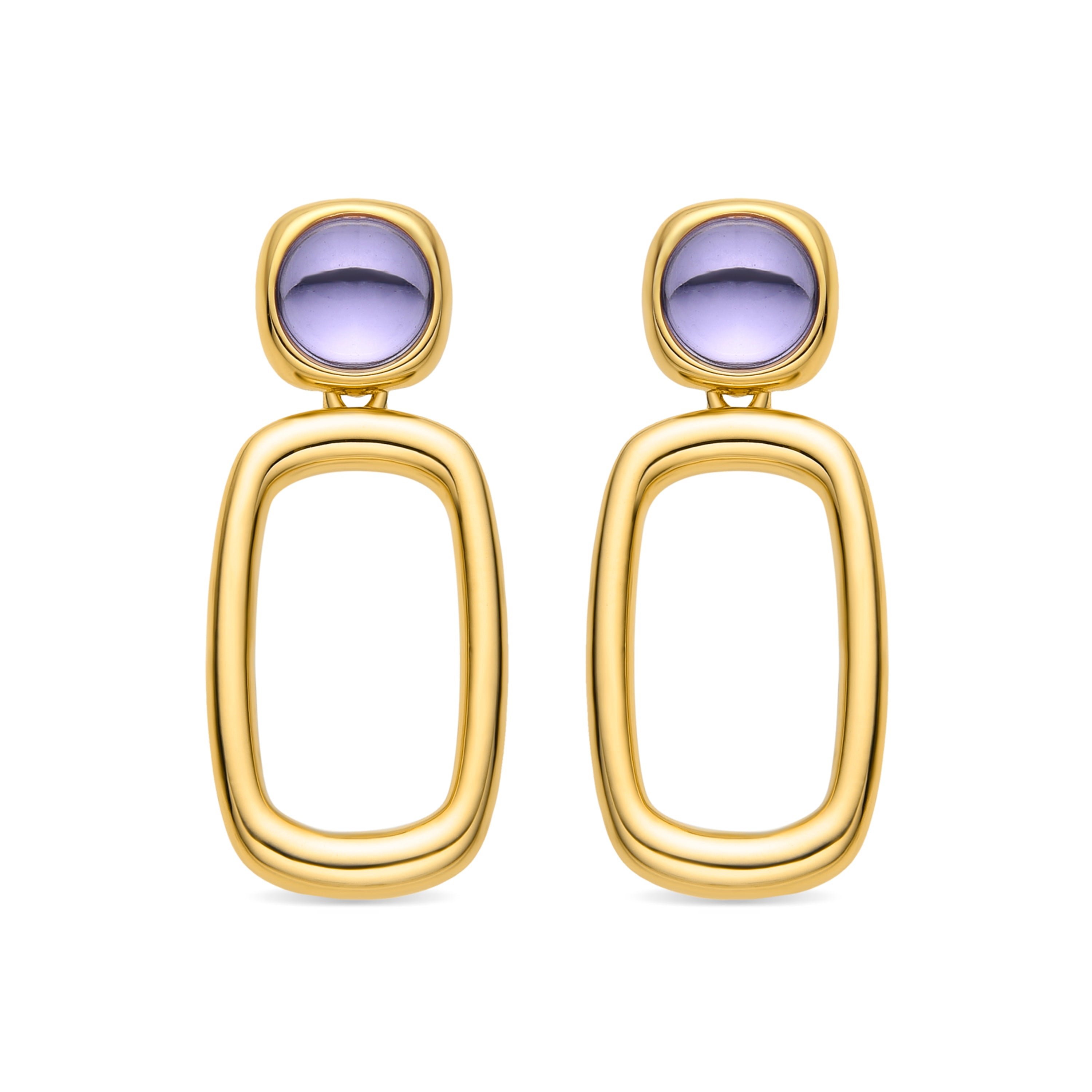 Earrings with Purple Crystal finished in 18k gold - Orzur