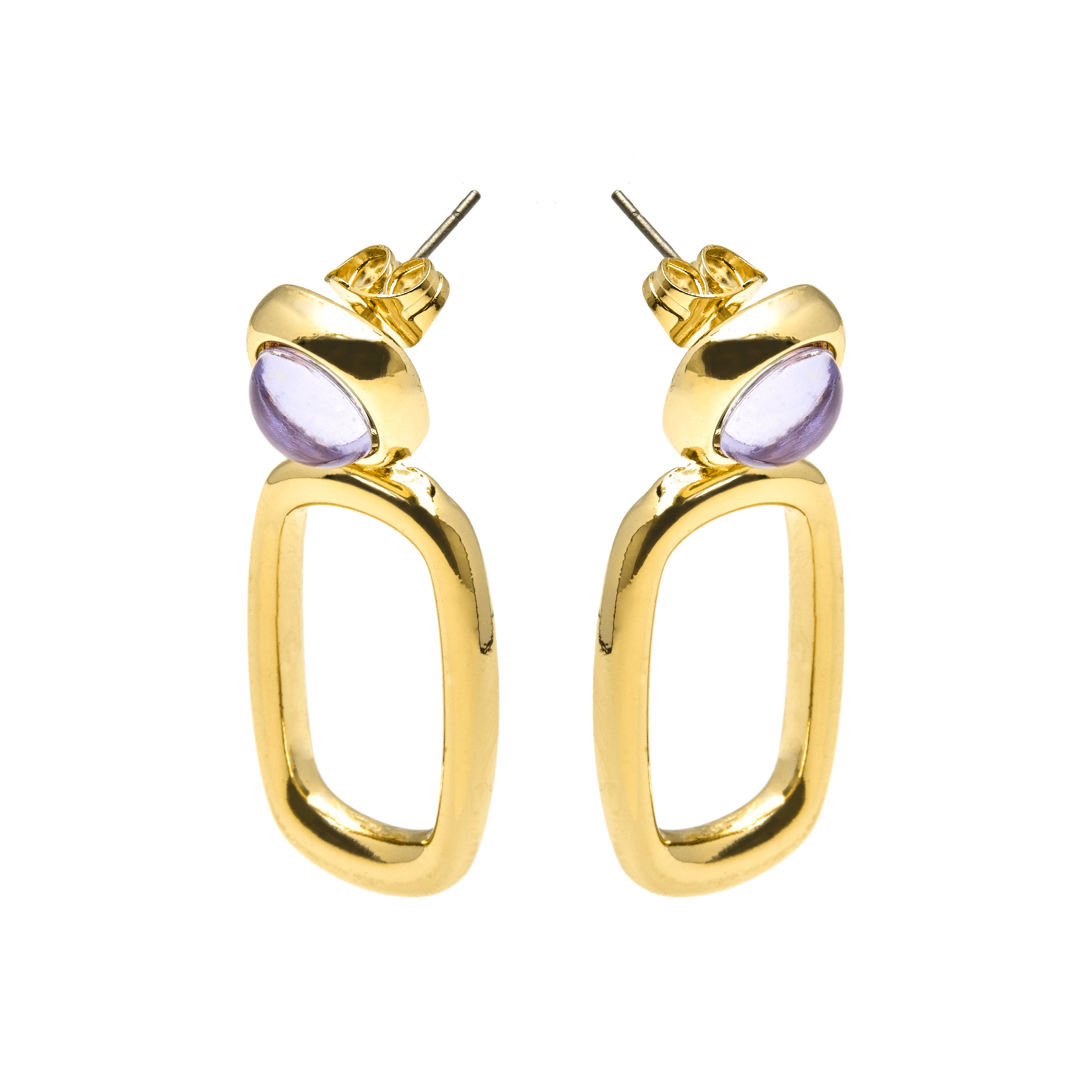 Pendientes con Cristal Morado acabado oro 18k - Orzur