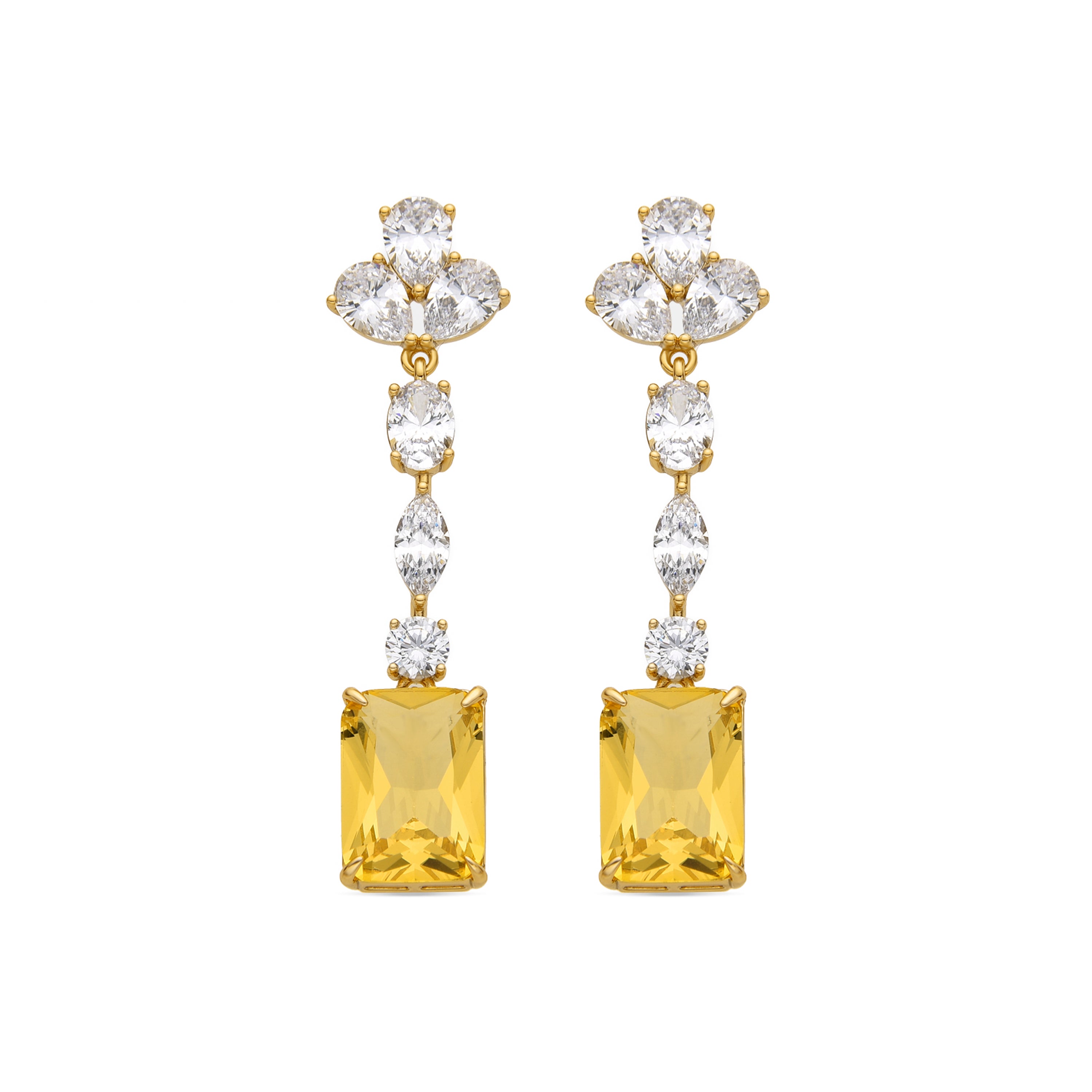 Ohrringe mit Padparadscha, 18k Gold-Finish - Phami