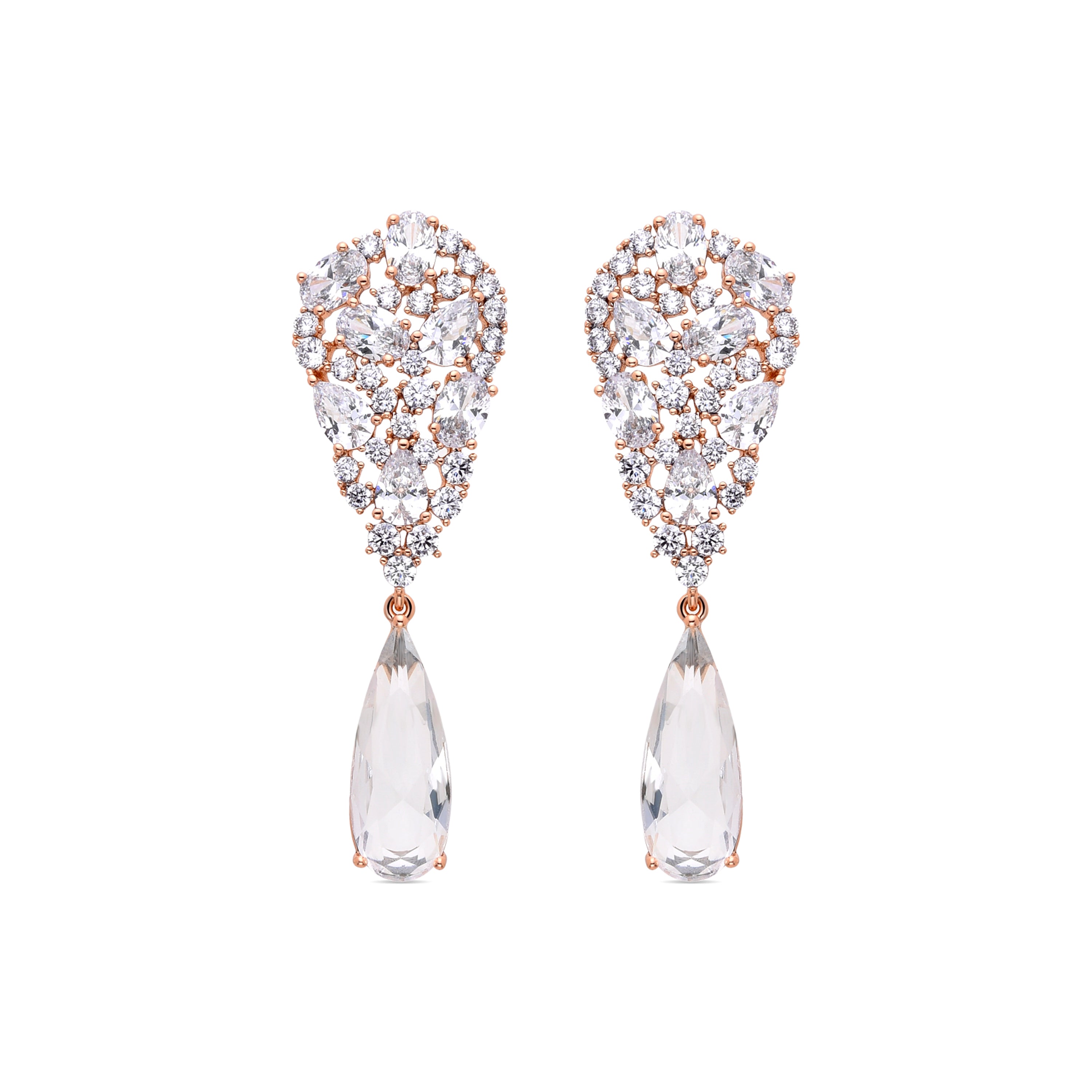 Pendientes con Circonita Multicolor acabados en oro amarillo 18K - Khorin