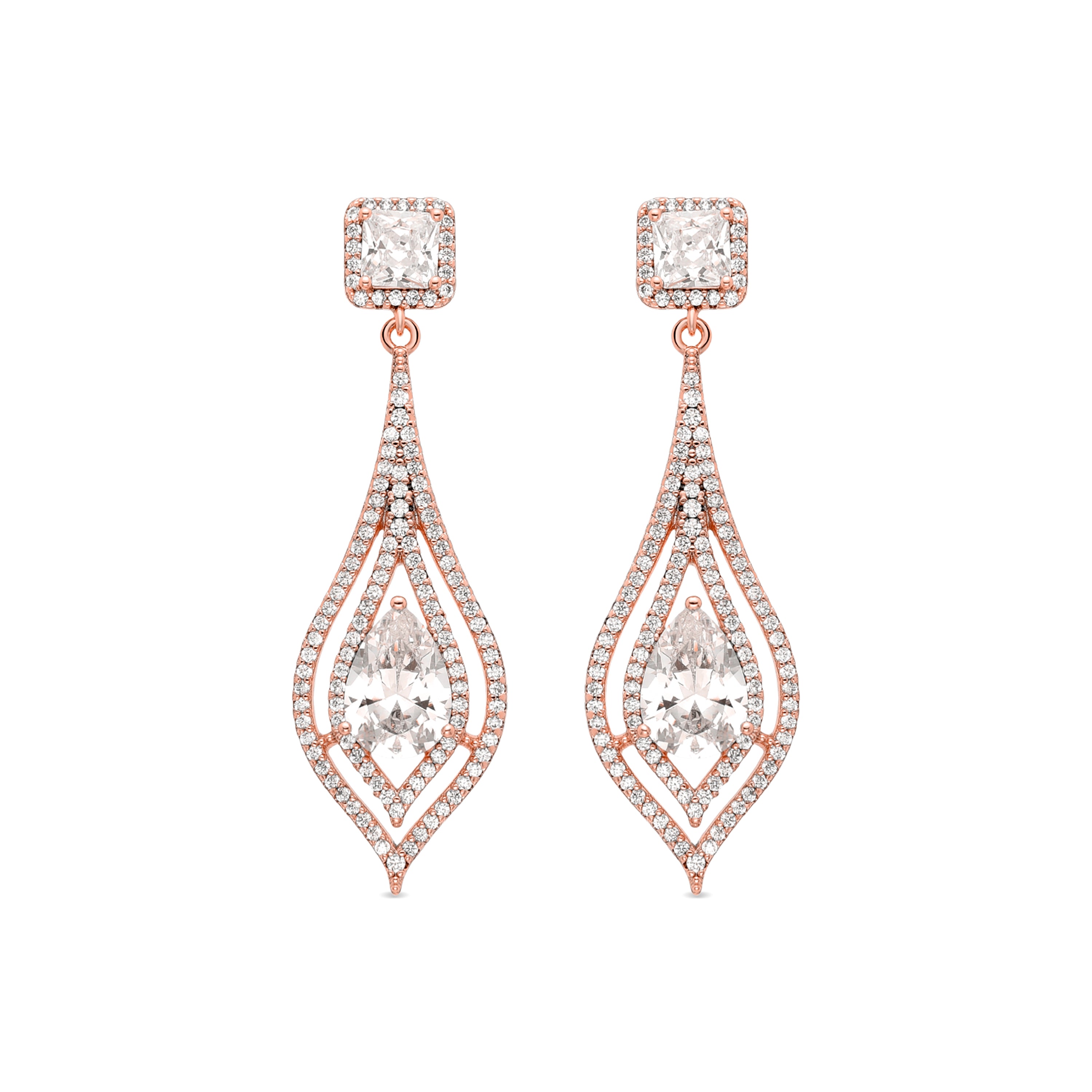 Pendientes con Circonita Brillante acabados en oro amarillo 18K - Yigru