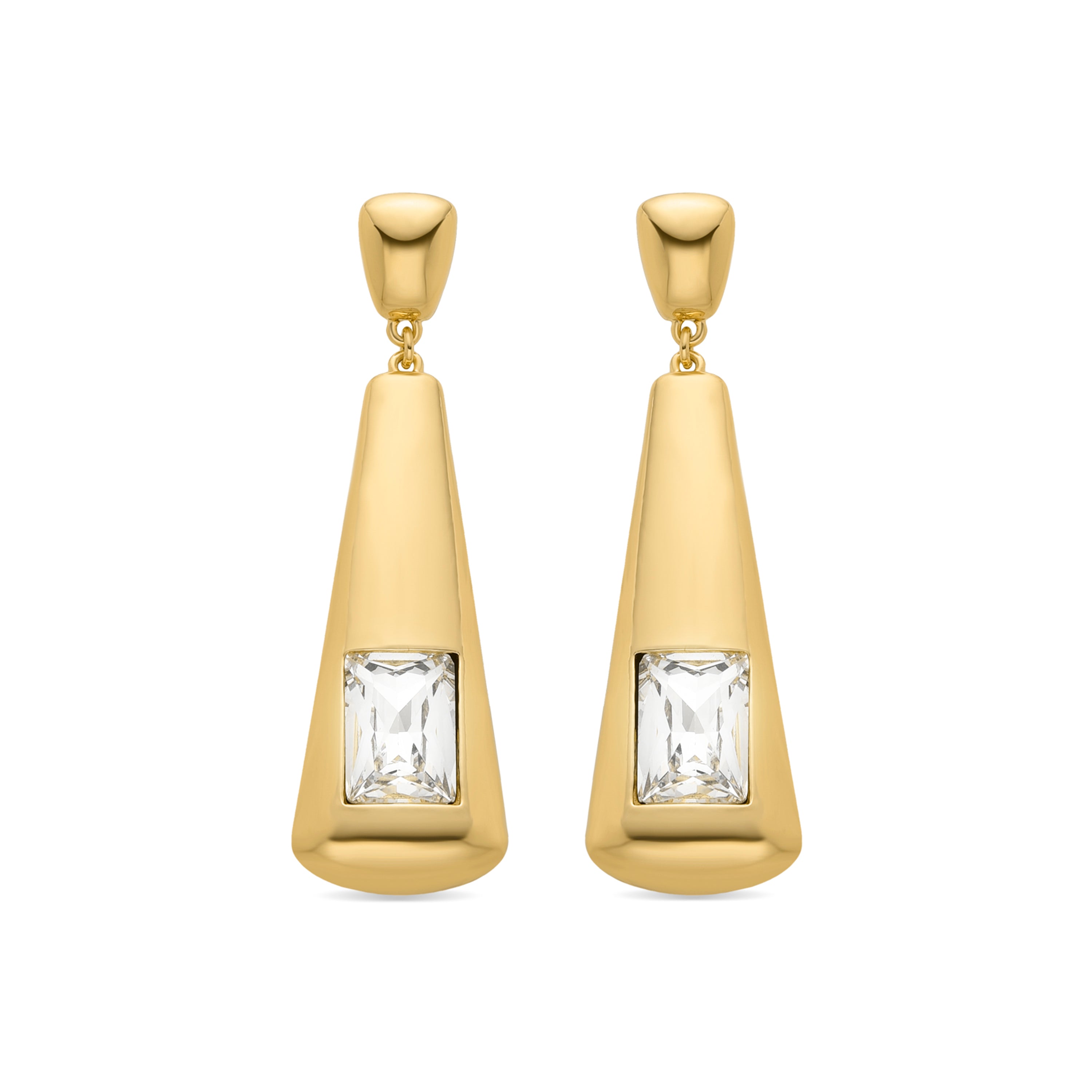 Brincos com acabamento em ouro amarelo 18K - Mayate