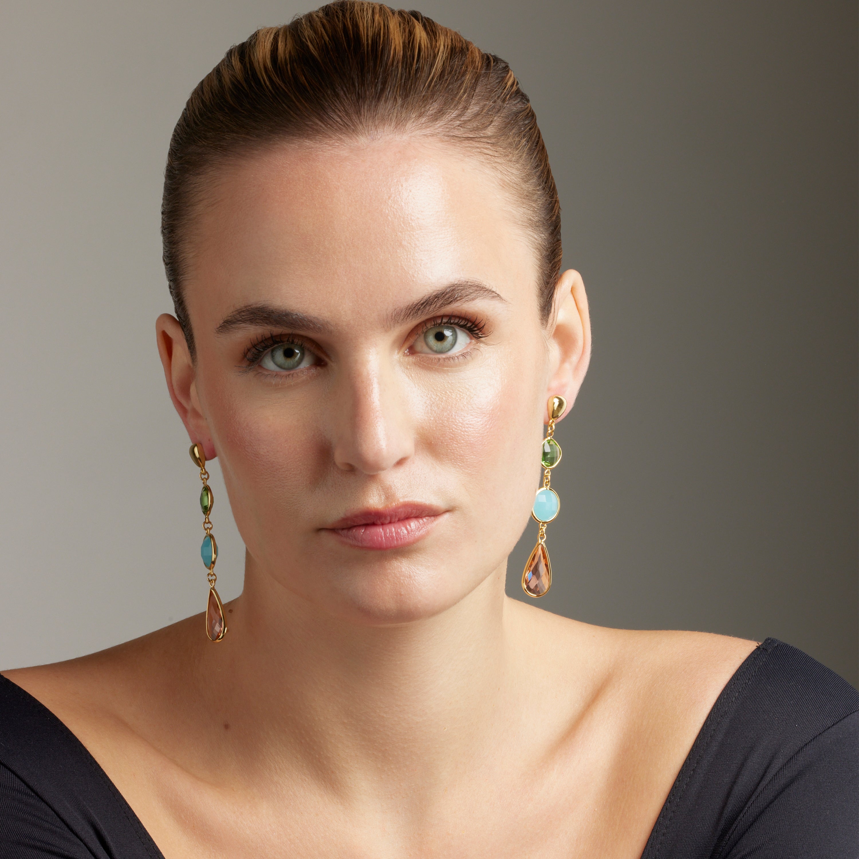 Earrings finished in 18K yellow gold - Sitin