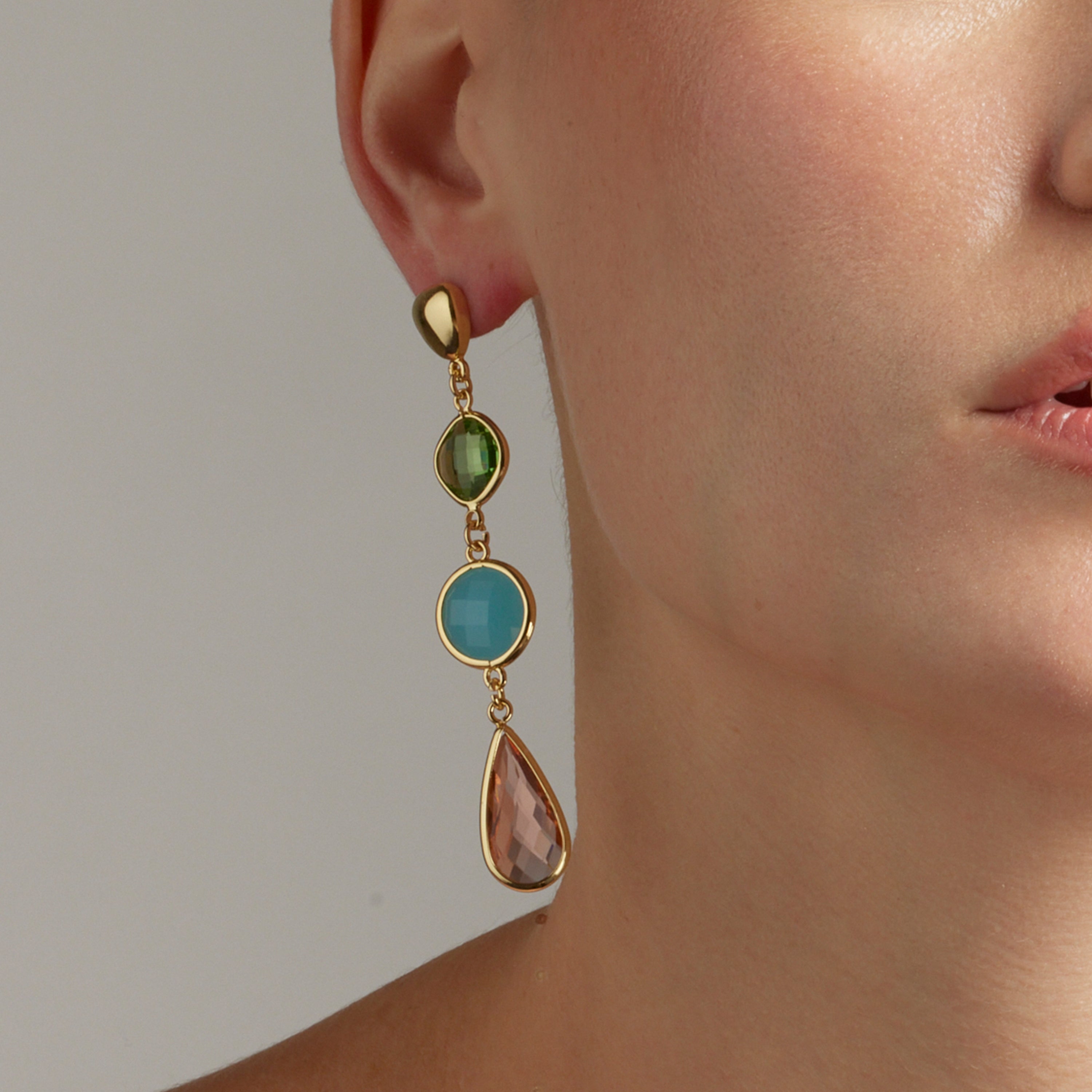 Earrings finished in 18K yellow gold - Sitin