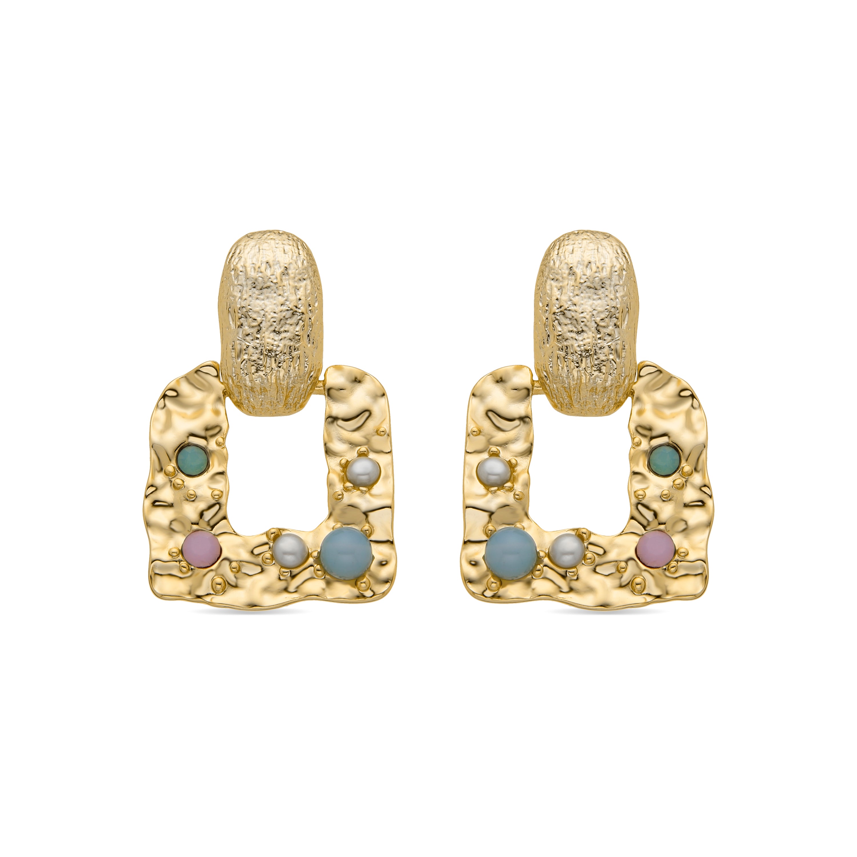 Paile earrings finished in 18k yellow gold