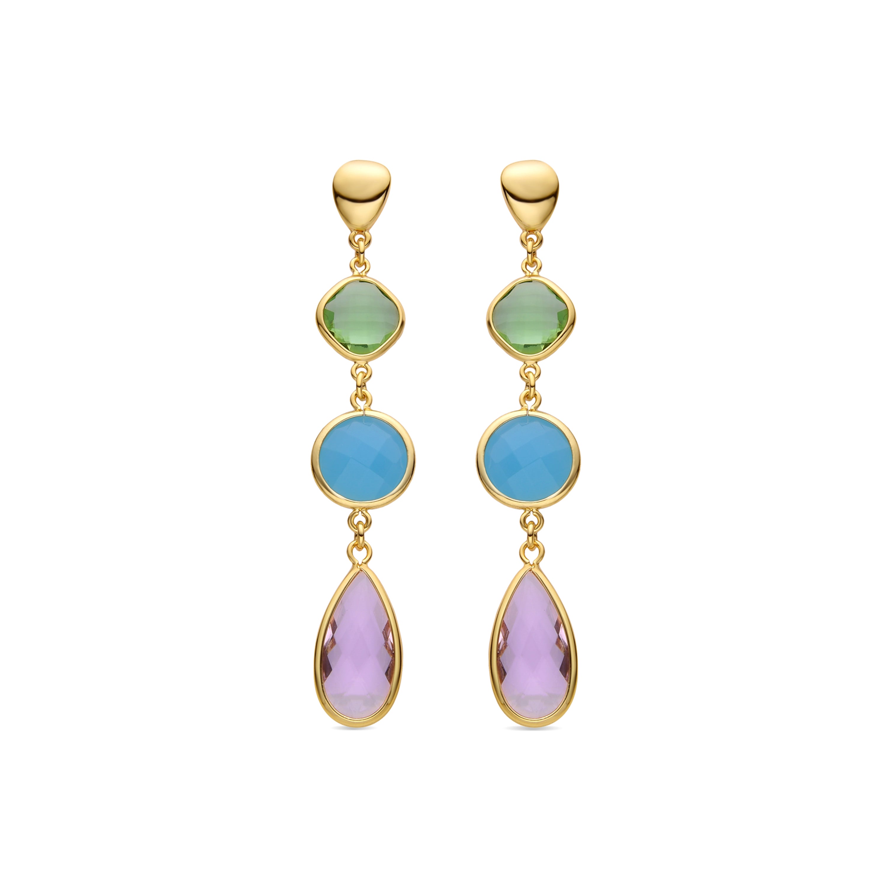 Brincos com acabamento em ouro amarelo 18K - Donnty