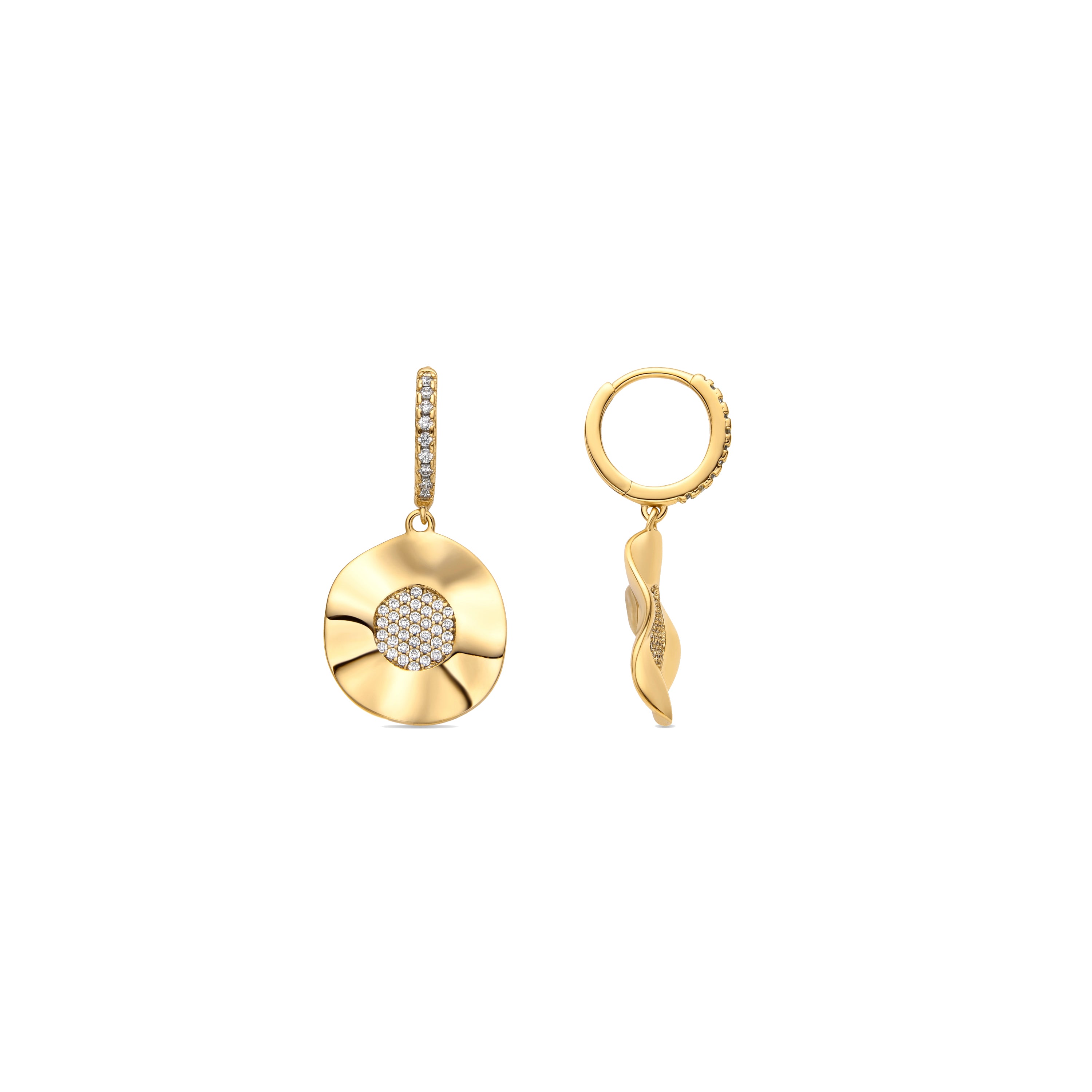 Orecchini con Zirconia Brillante finitura oro 18k - Delim