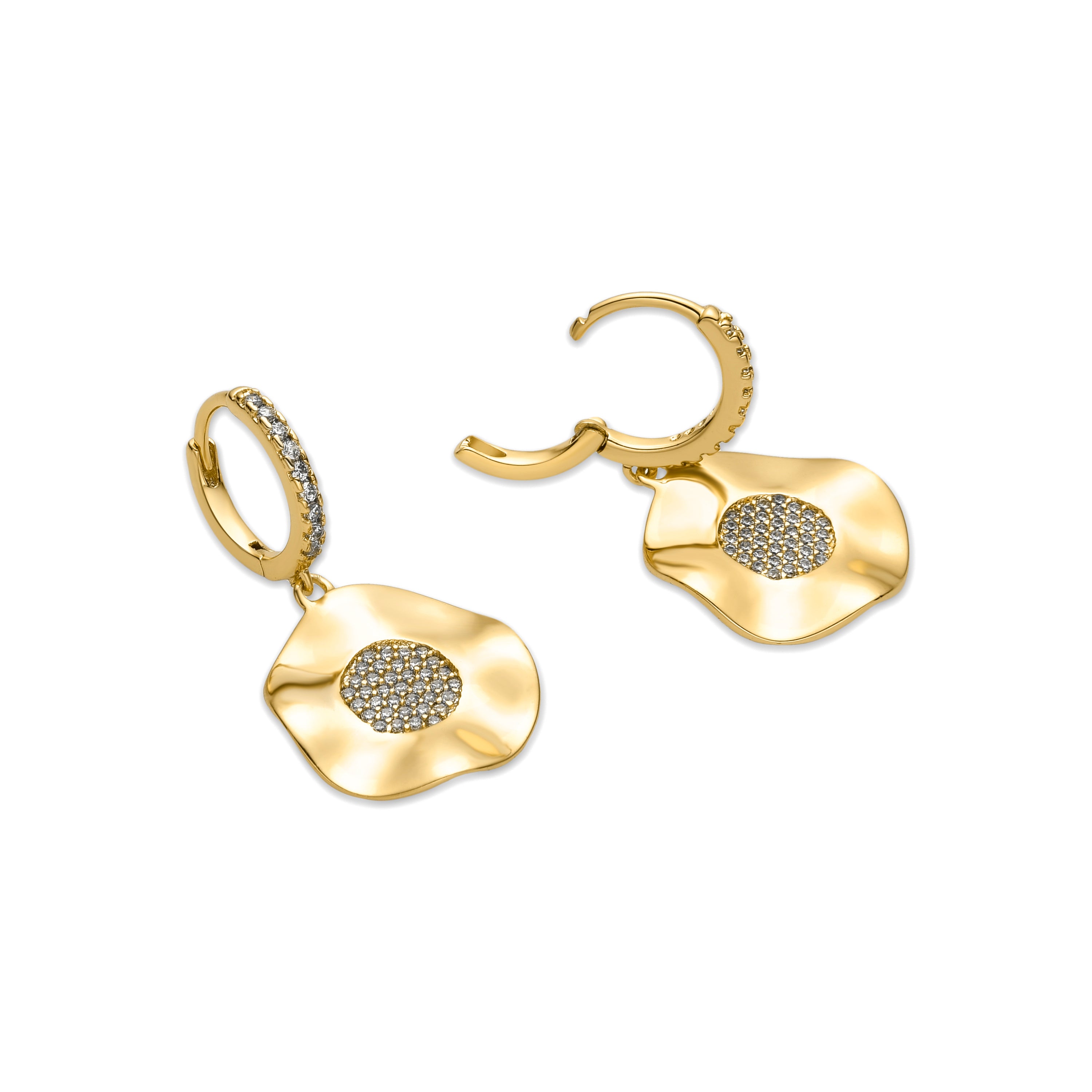 Orecchini con Zirconia Brillante finitura oro 18k - Delim