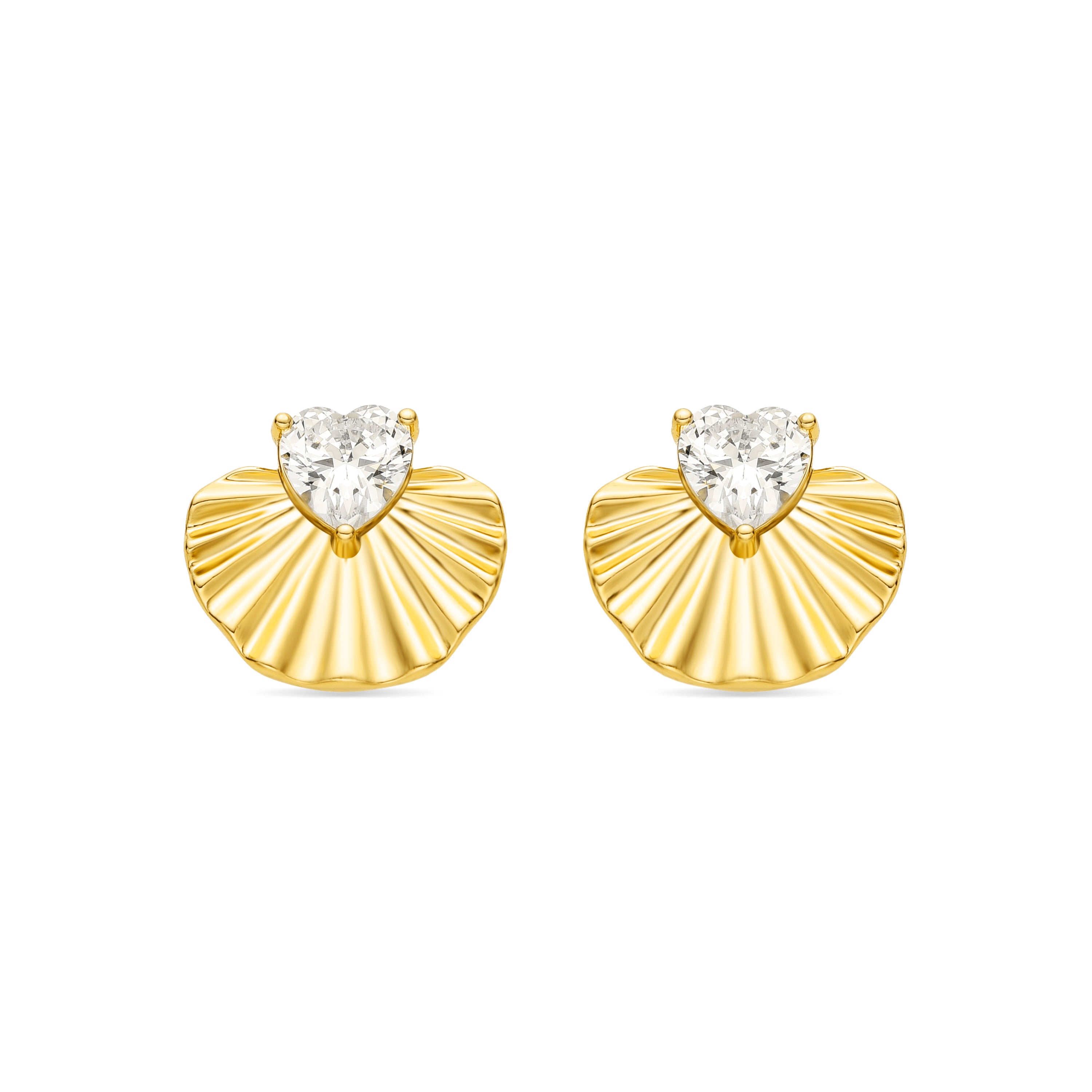 Boucles d'oreilles avec zircon brillant finition or 18k - Adnis