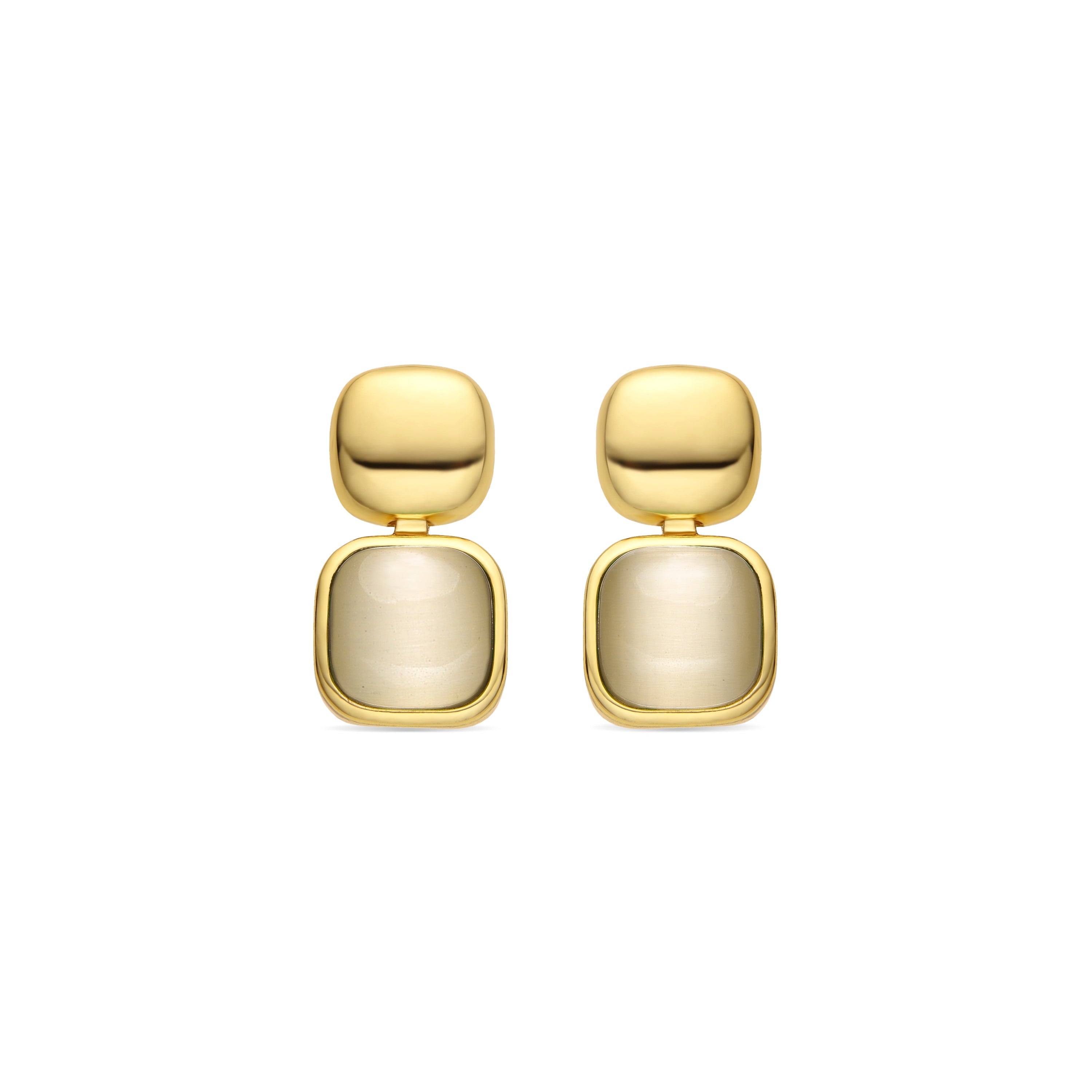 Pendientes con Ojo de Gato acabado oro 18k - Laroi