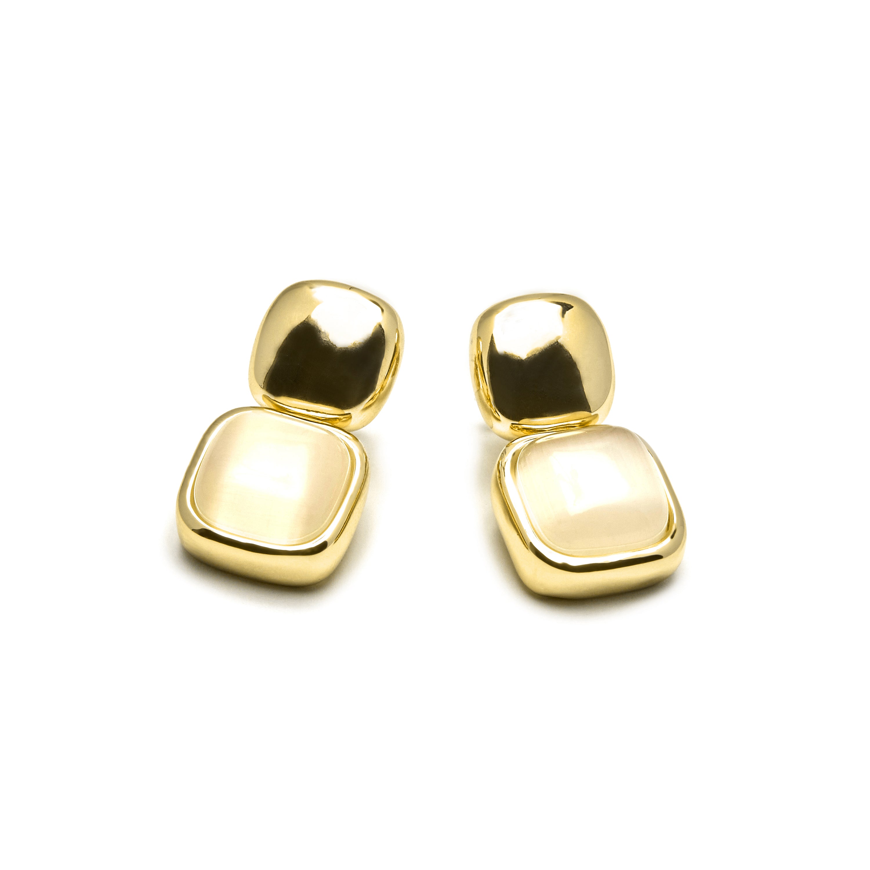 Pendientes con Ojo de Gato acabado oro 18k - Laroi