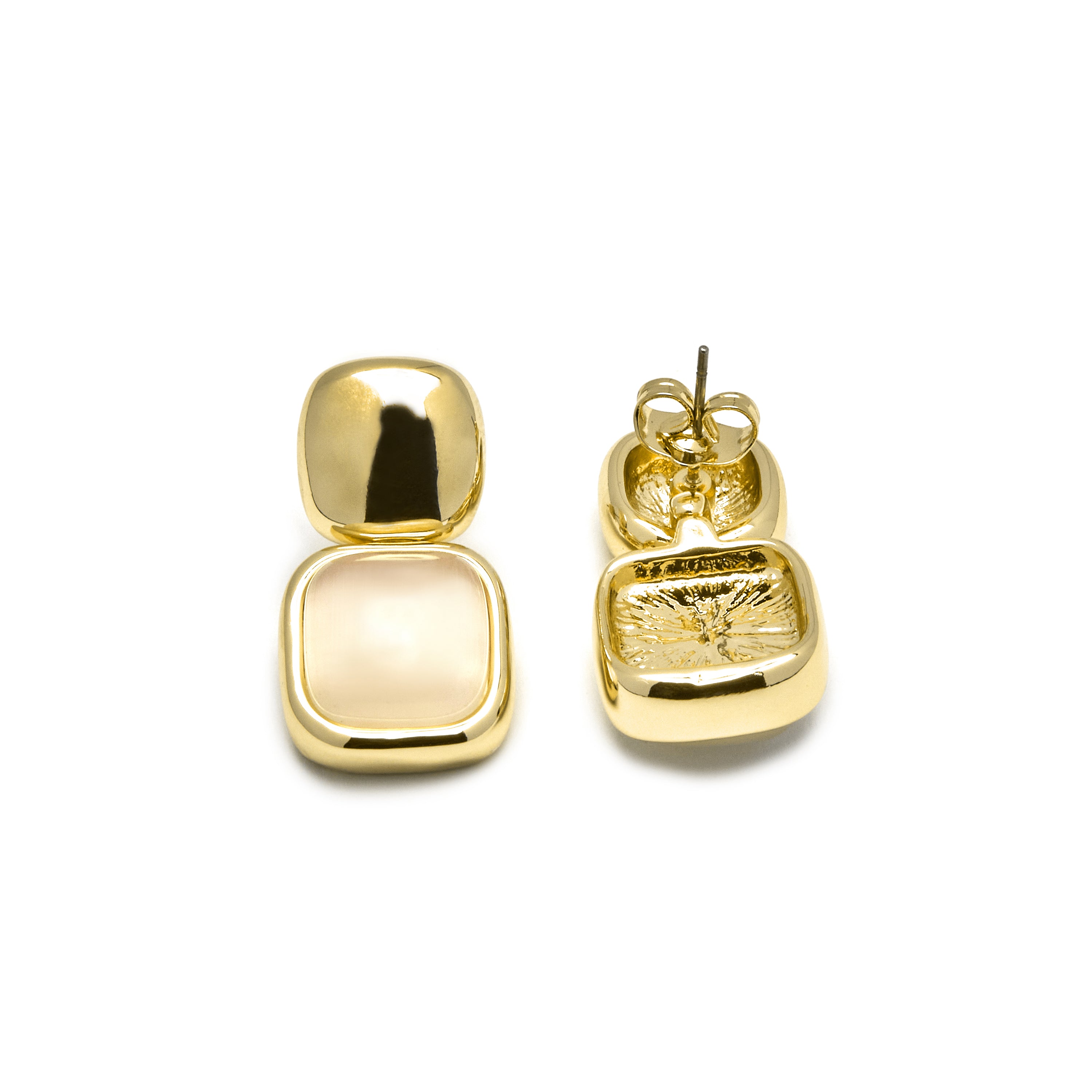 Pendientes con Ojo de Gato acabado oro 18k - Laroi