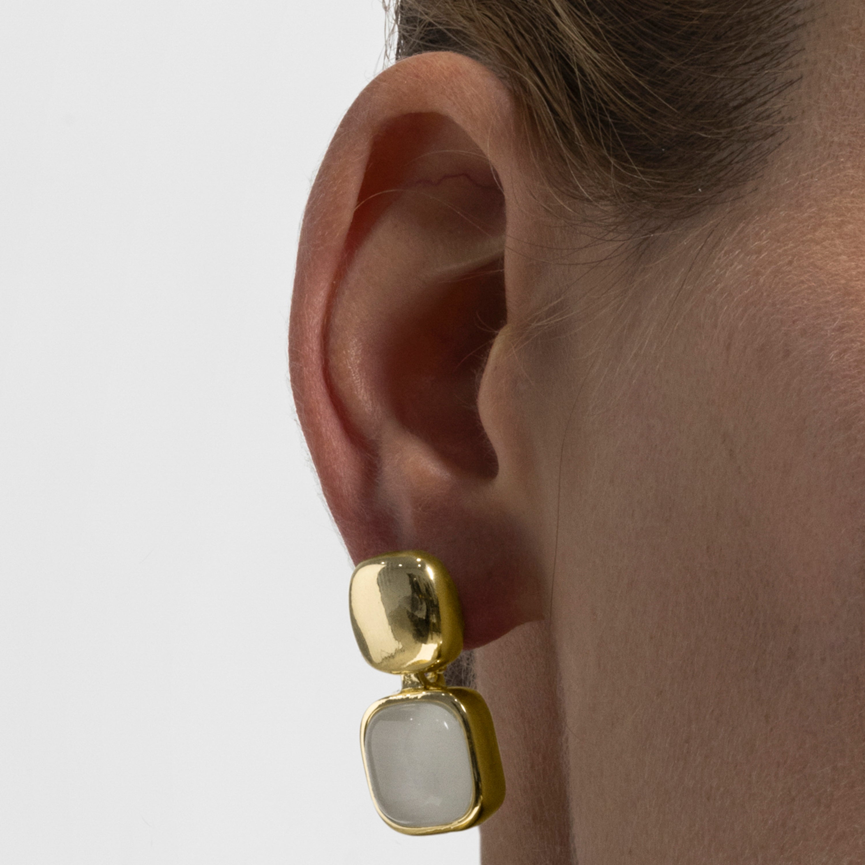 Pendientes con Ojo de Gato acabado oro 18k - Laroi