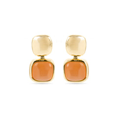 Orange Cat's Eye Earrings with 18k Gold Finish - Laroi