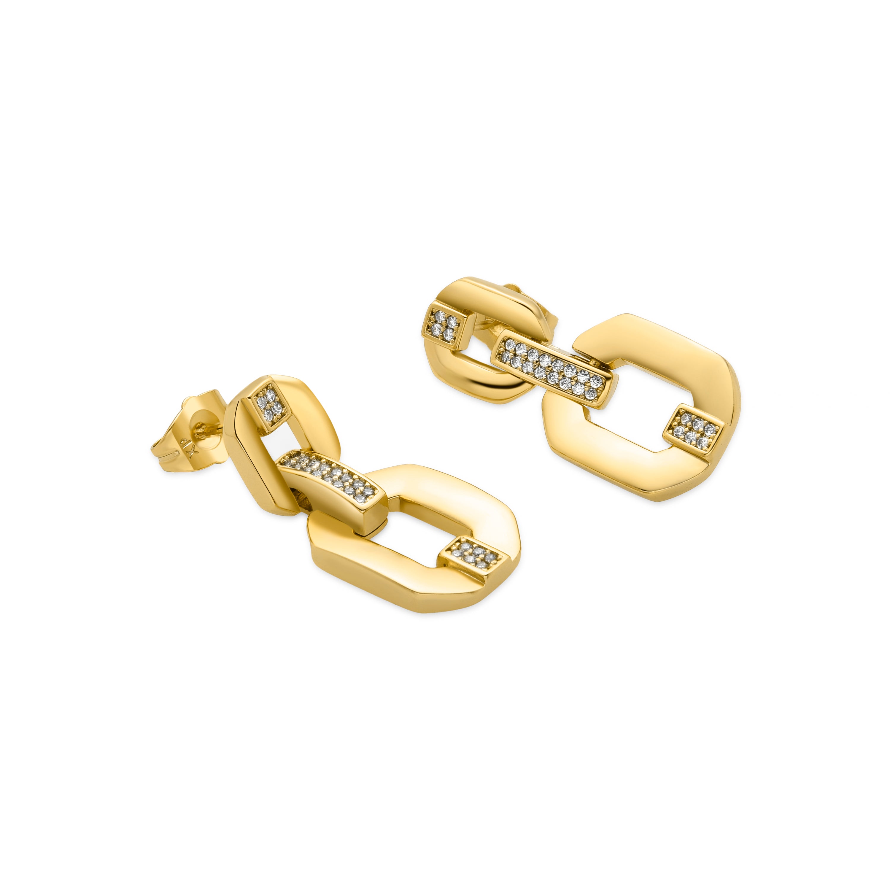 Boucles d'oreilles avec zircon brillant finition or 18k - Wigne