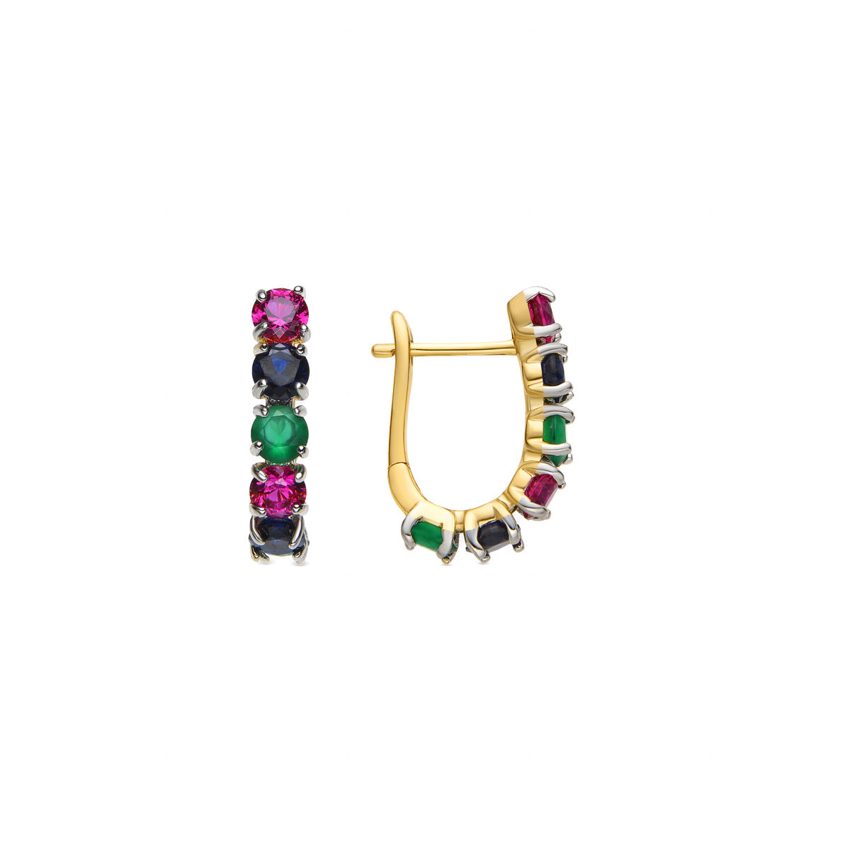Multicolor Zirconia Earrings with 18k Gold Finish - Mehru
