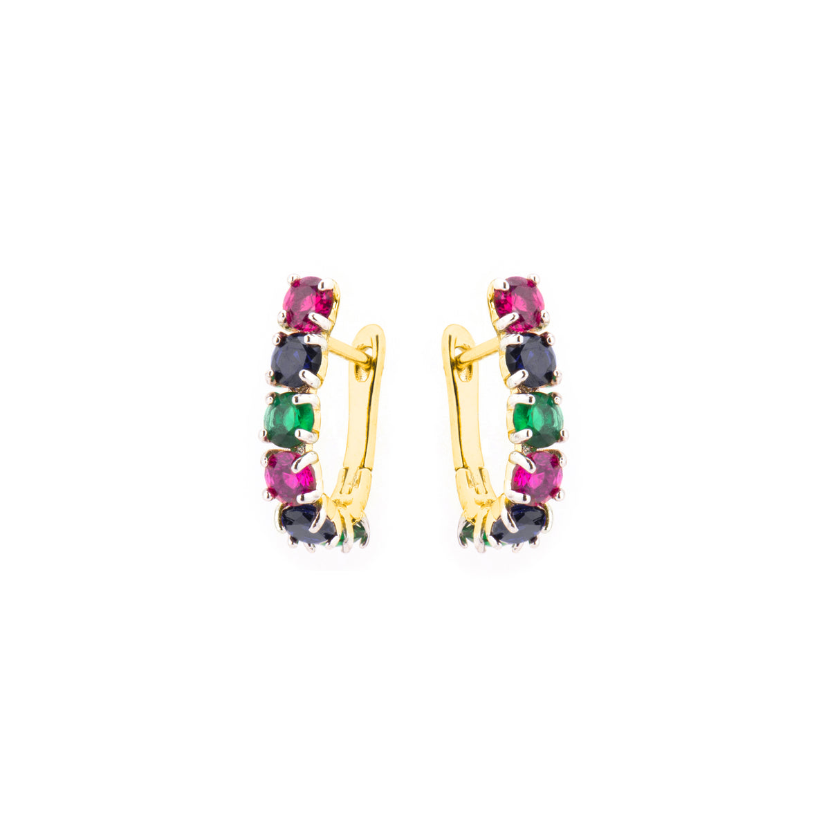 Multicolor Zirconia Earrings with 18k Gold Finish - Mehru