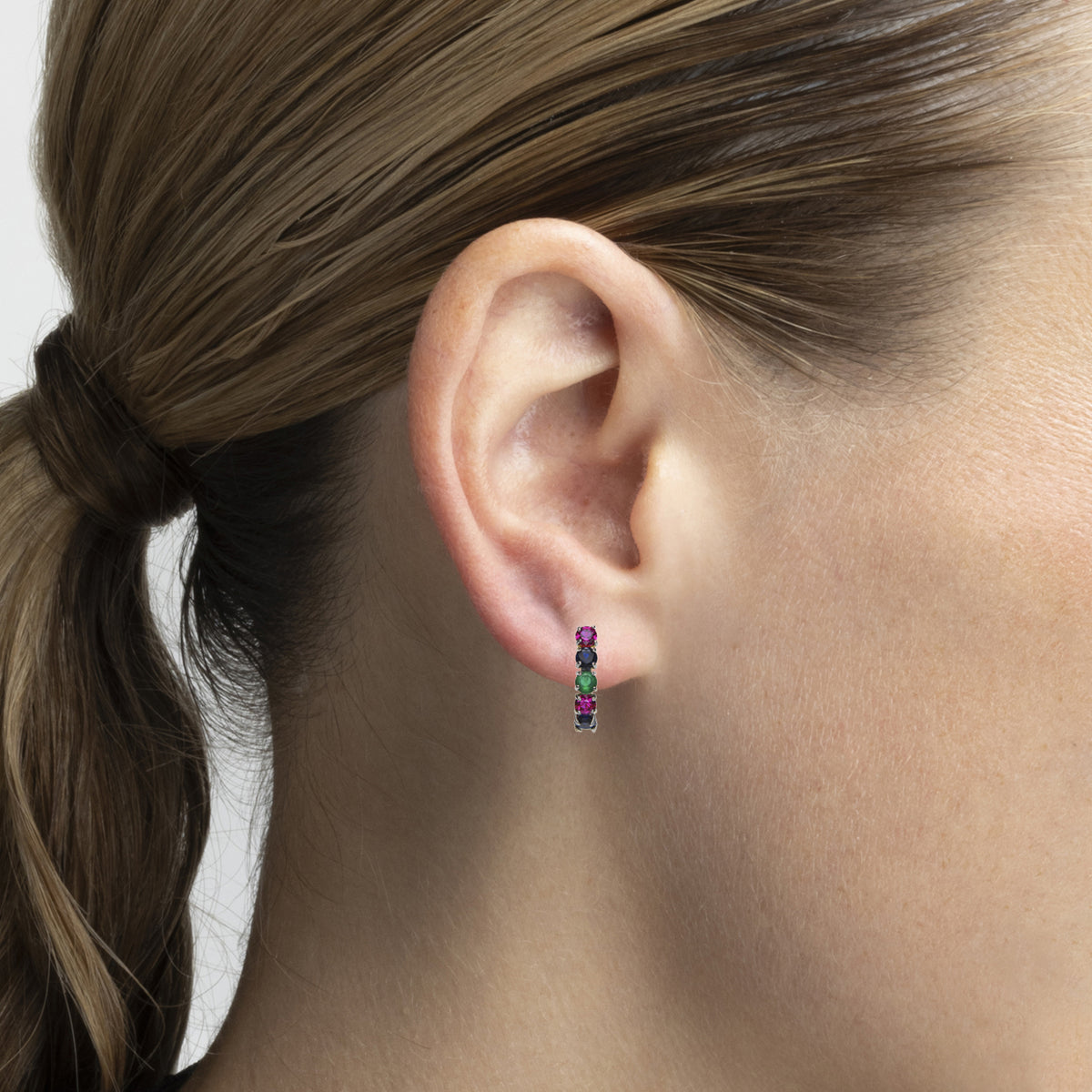 Multicolor Zirconia Earrings with 18k Gold Finish - Mehru