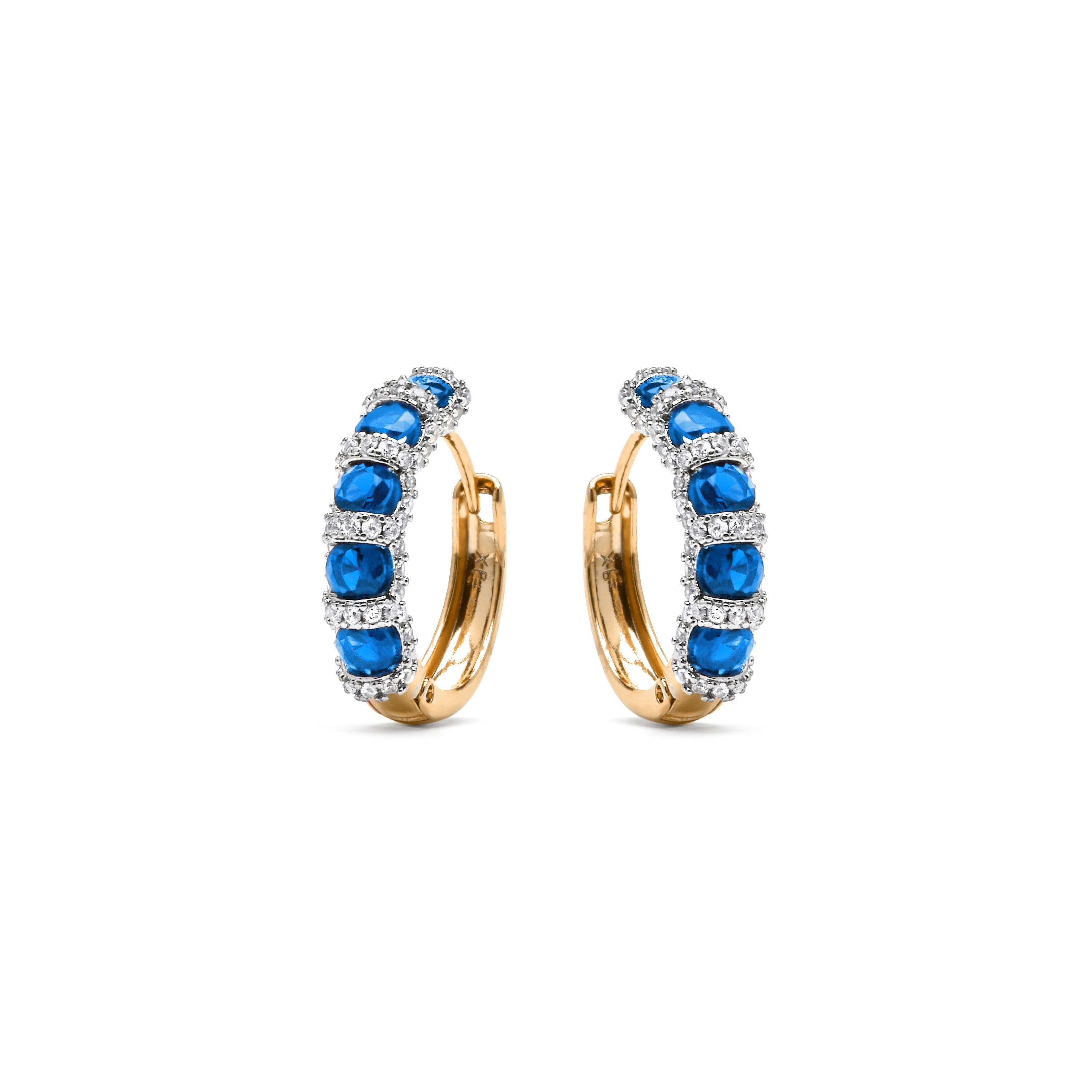 Pendientes con Circonita zafiro acabado oro amarillo 18k - Yrat