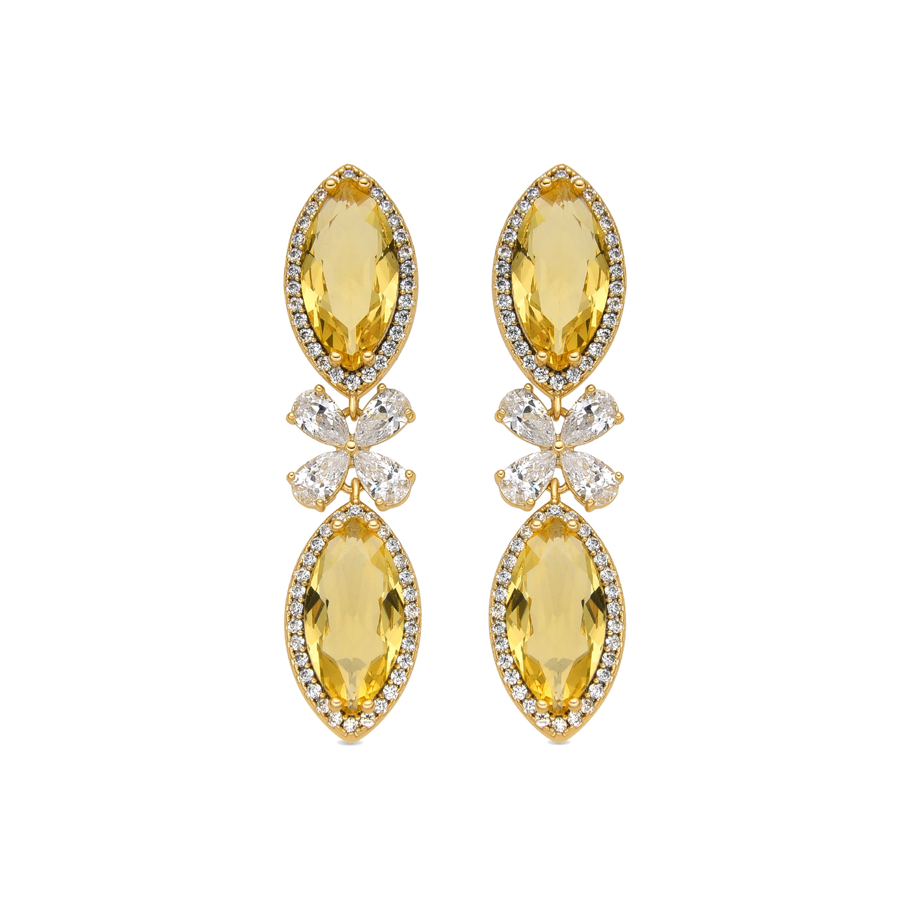 Ohrringe mit Padparadscha, 18k Gold-Finish - Dimeo