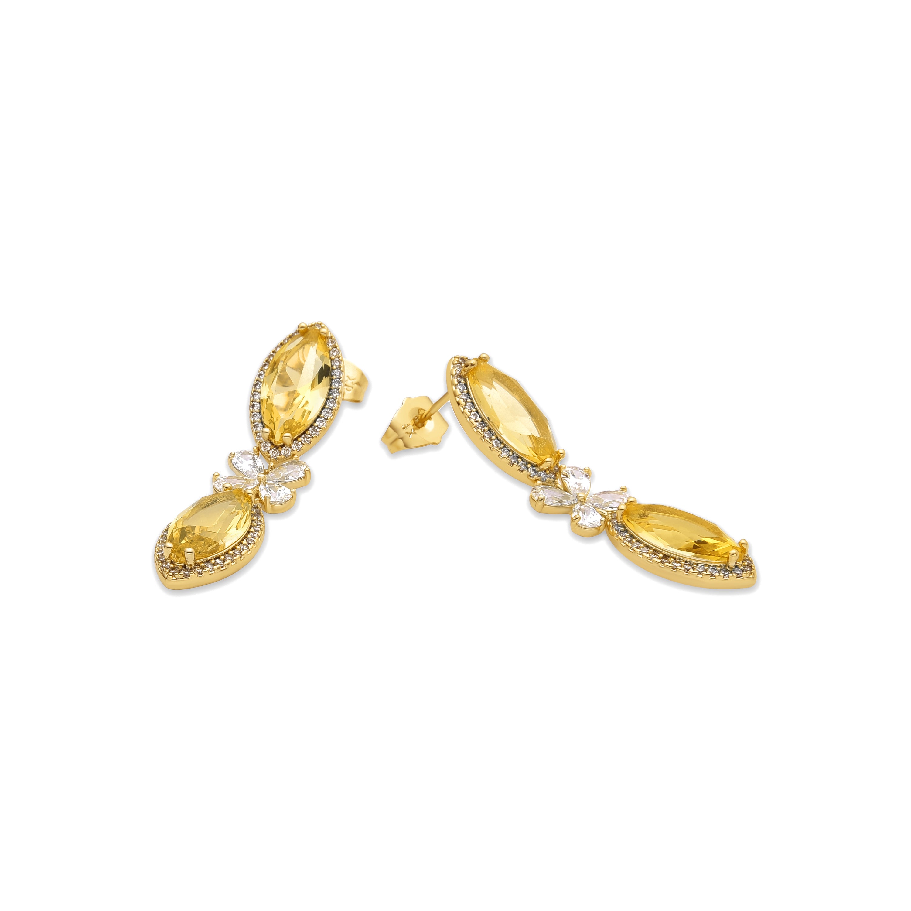Ohrringe mit Padparadscha, 18k Gold-Finish - Dimeo