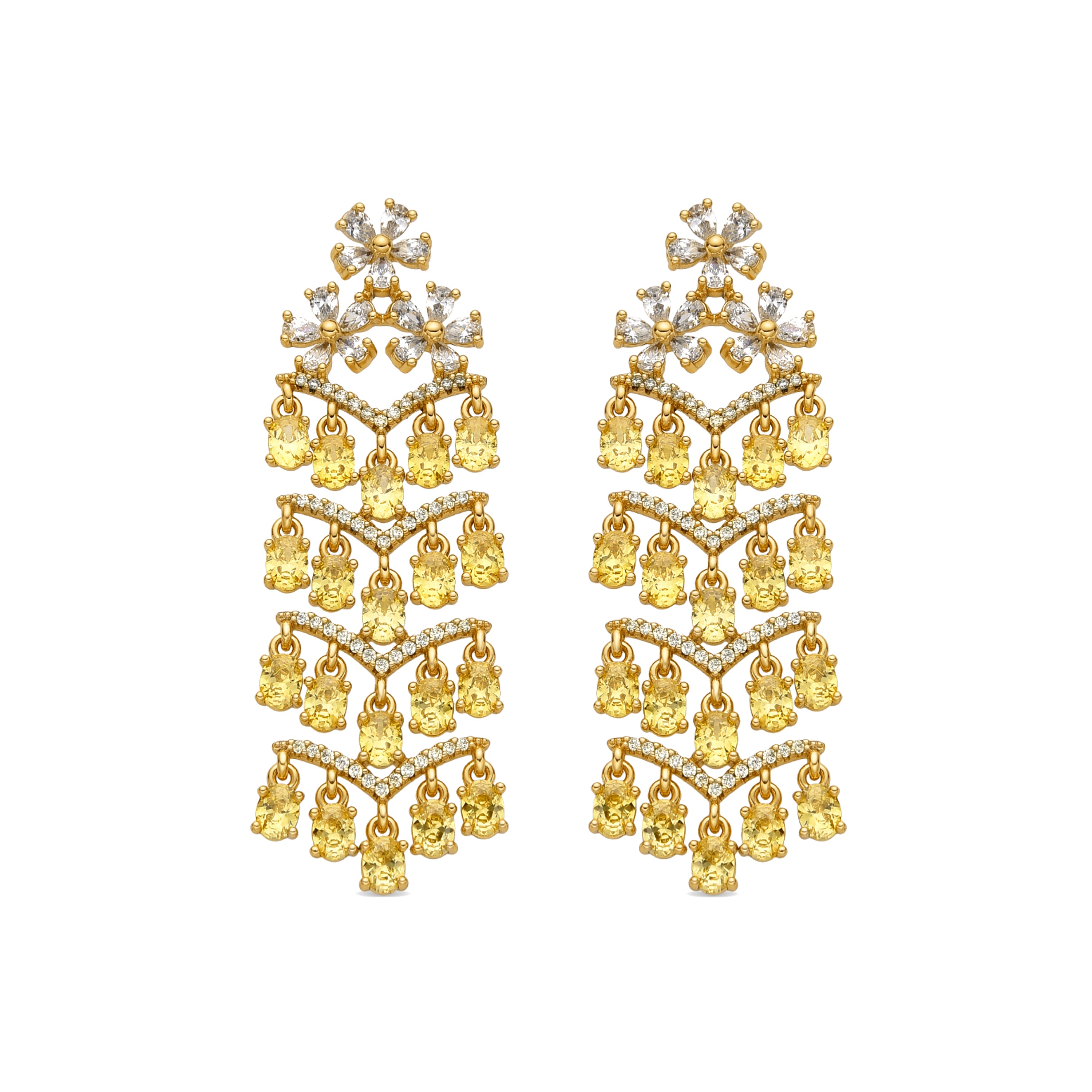 Ohrringe mit Padparadscha, 18k Gold-Finish - Heweo