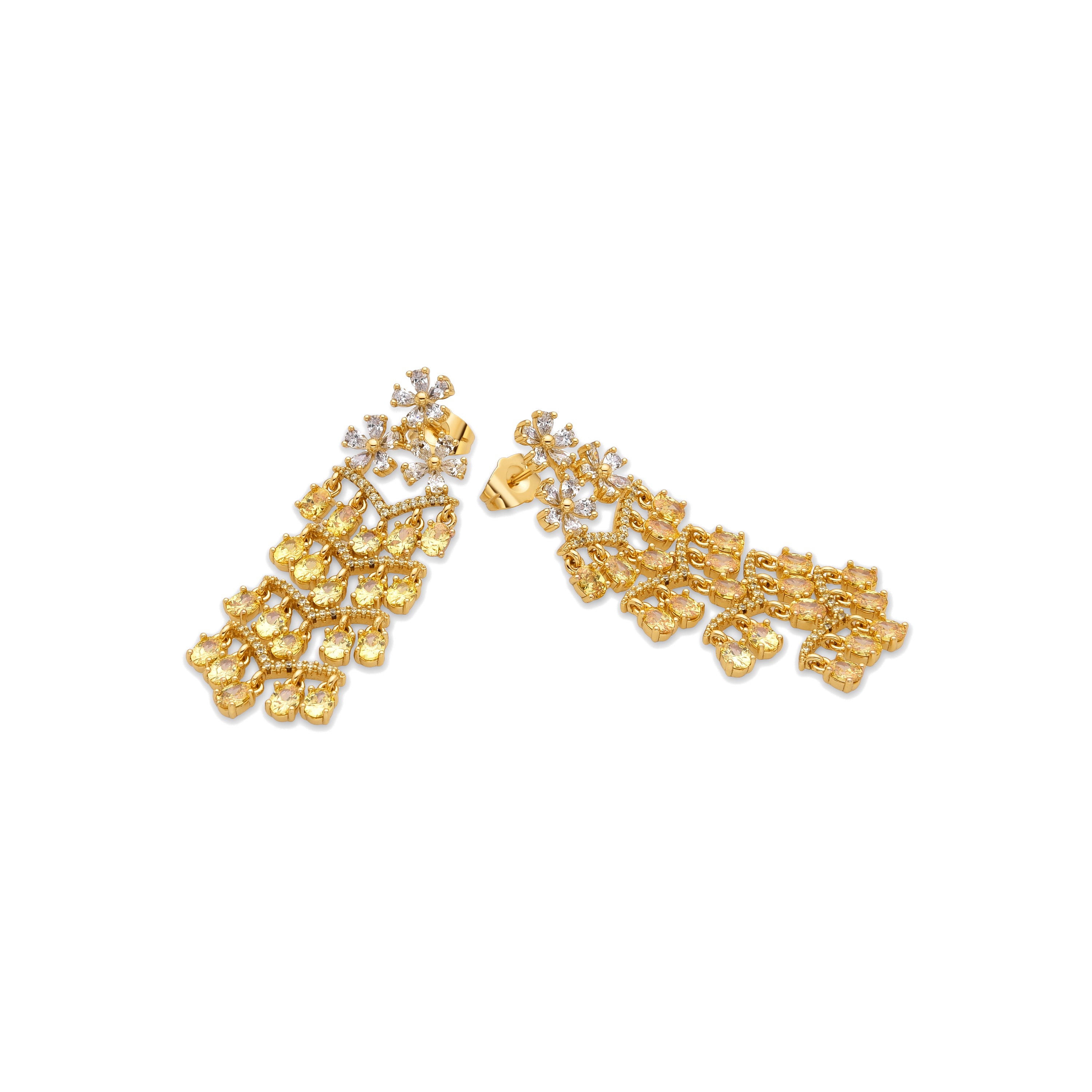 Ohrringe mit Padparadscha, 18k Gold-Finish - Heweo