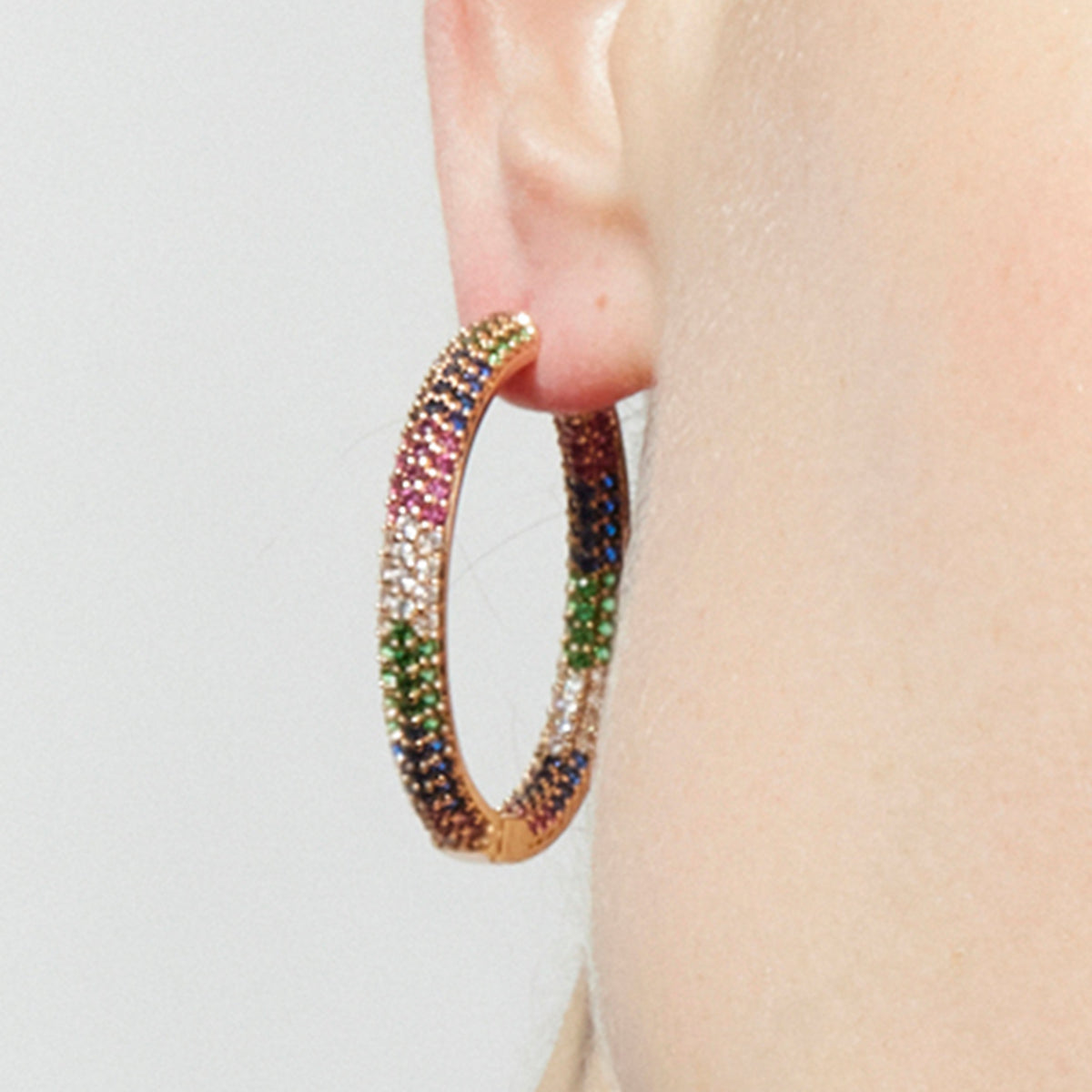 Pendientes con Circonita Multicolor acabado plata - Zanki