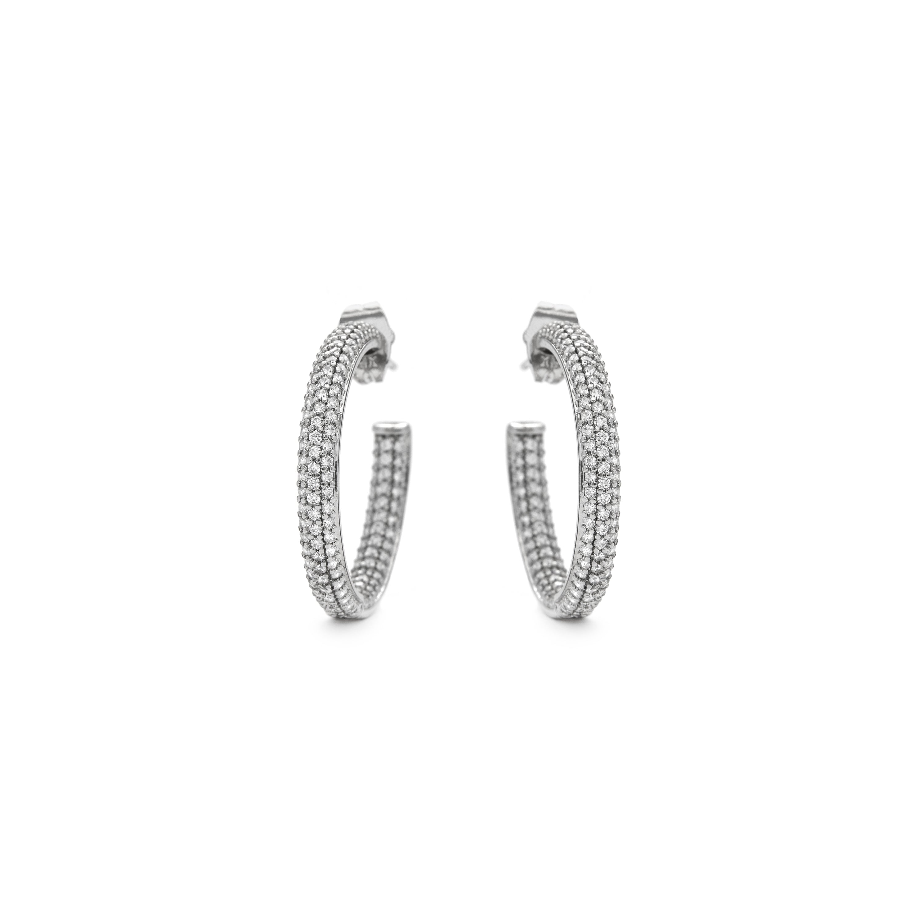 Earrings with Brilliant Zirconia finished in 18k gold - Losui