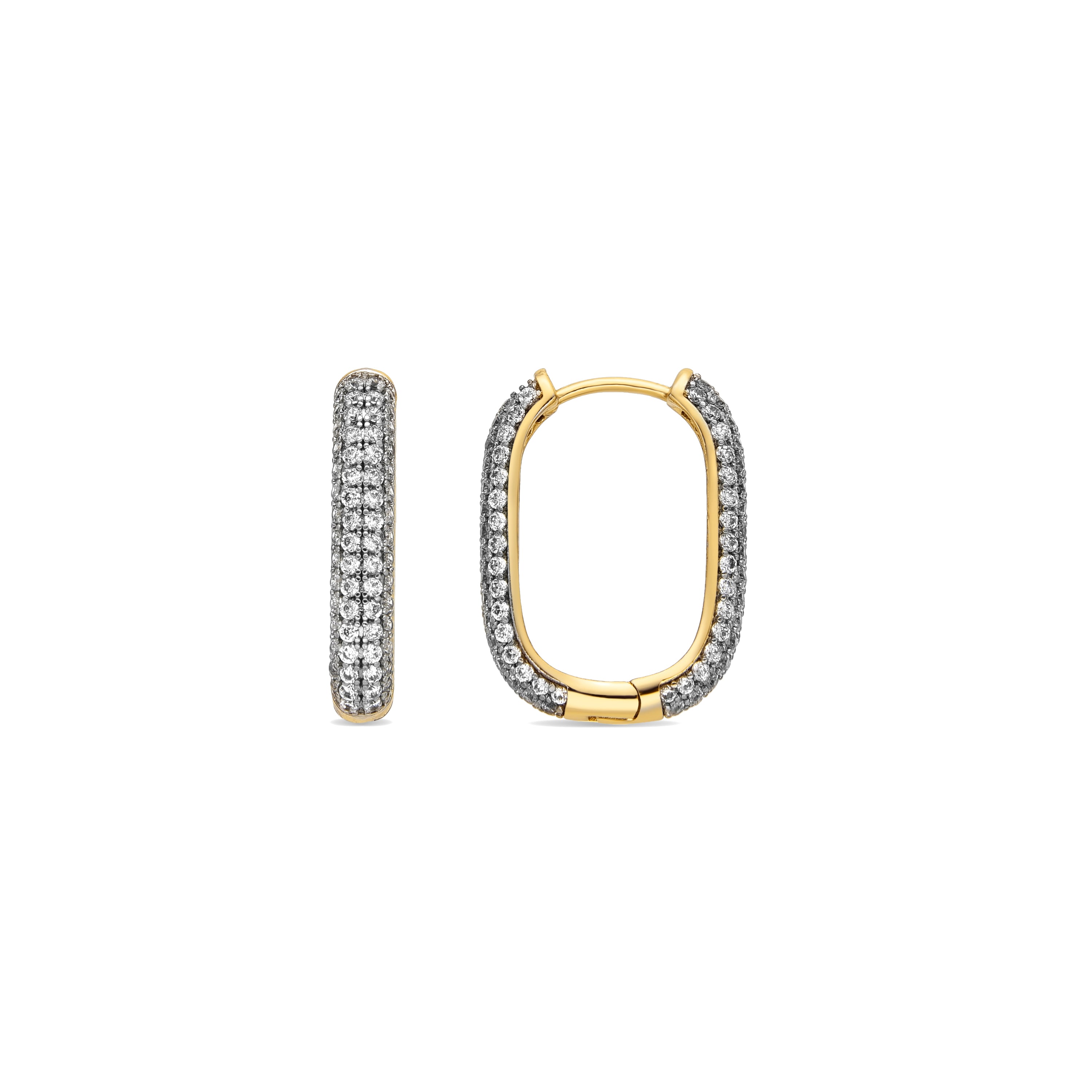 Boucles d'oreilles avec Zircon brillant finition or 18k - Maykis