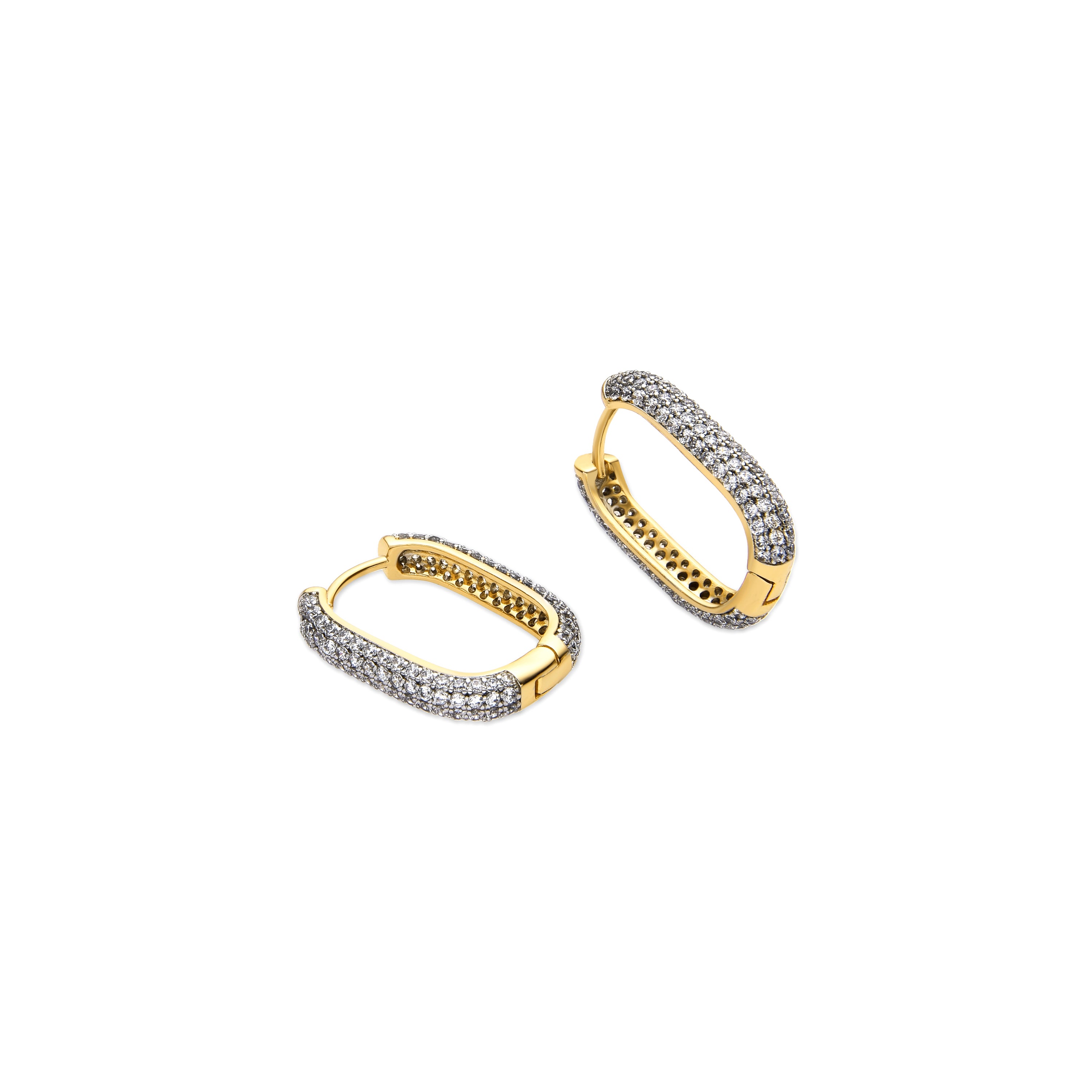 Boucles d'oreilles avec Zircon brillant finition or 18k - Maykis