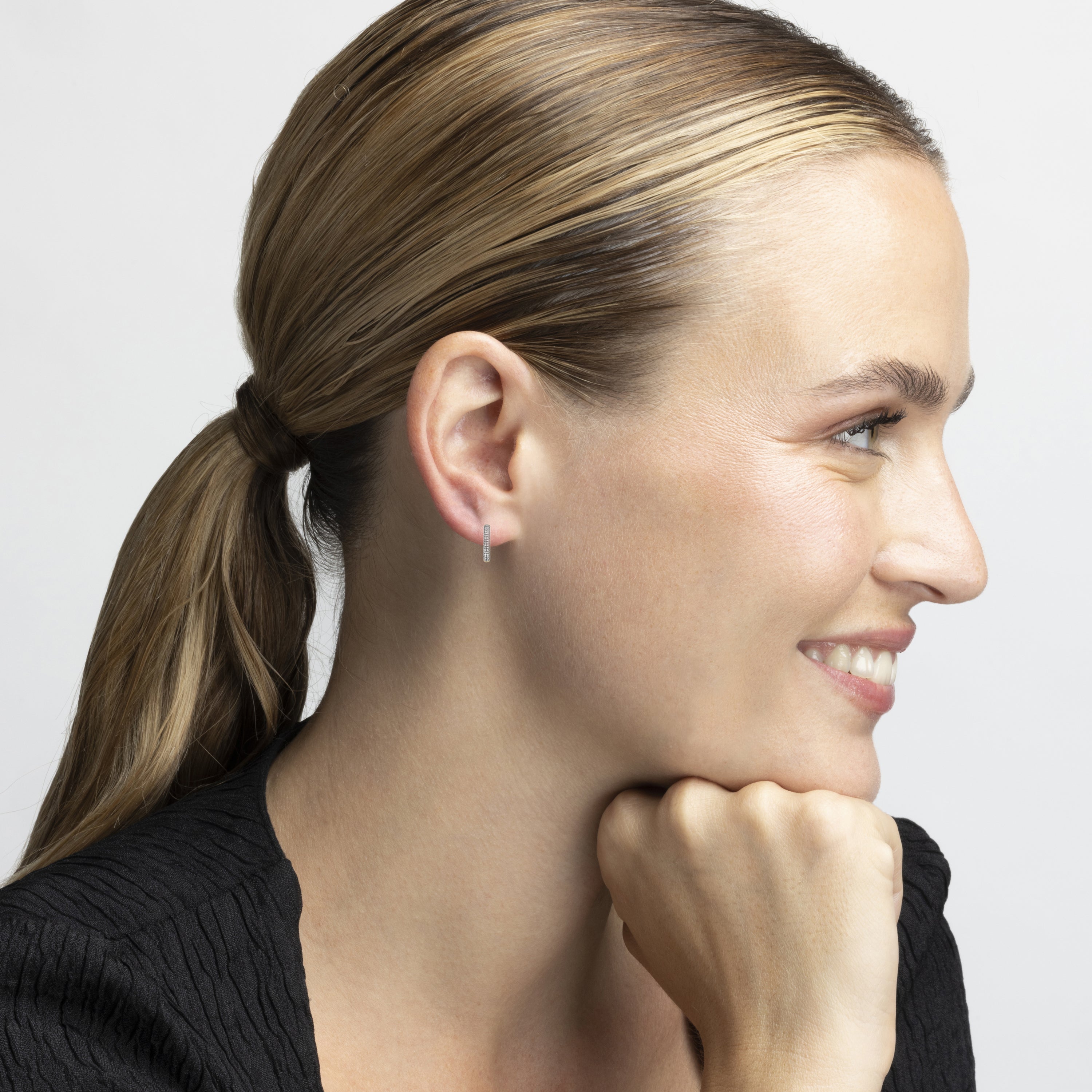 Boucles d'oreilles avec Zircon brillant finition or 18k - Maykis