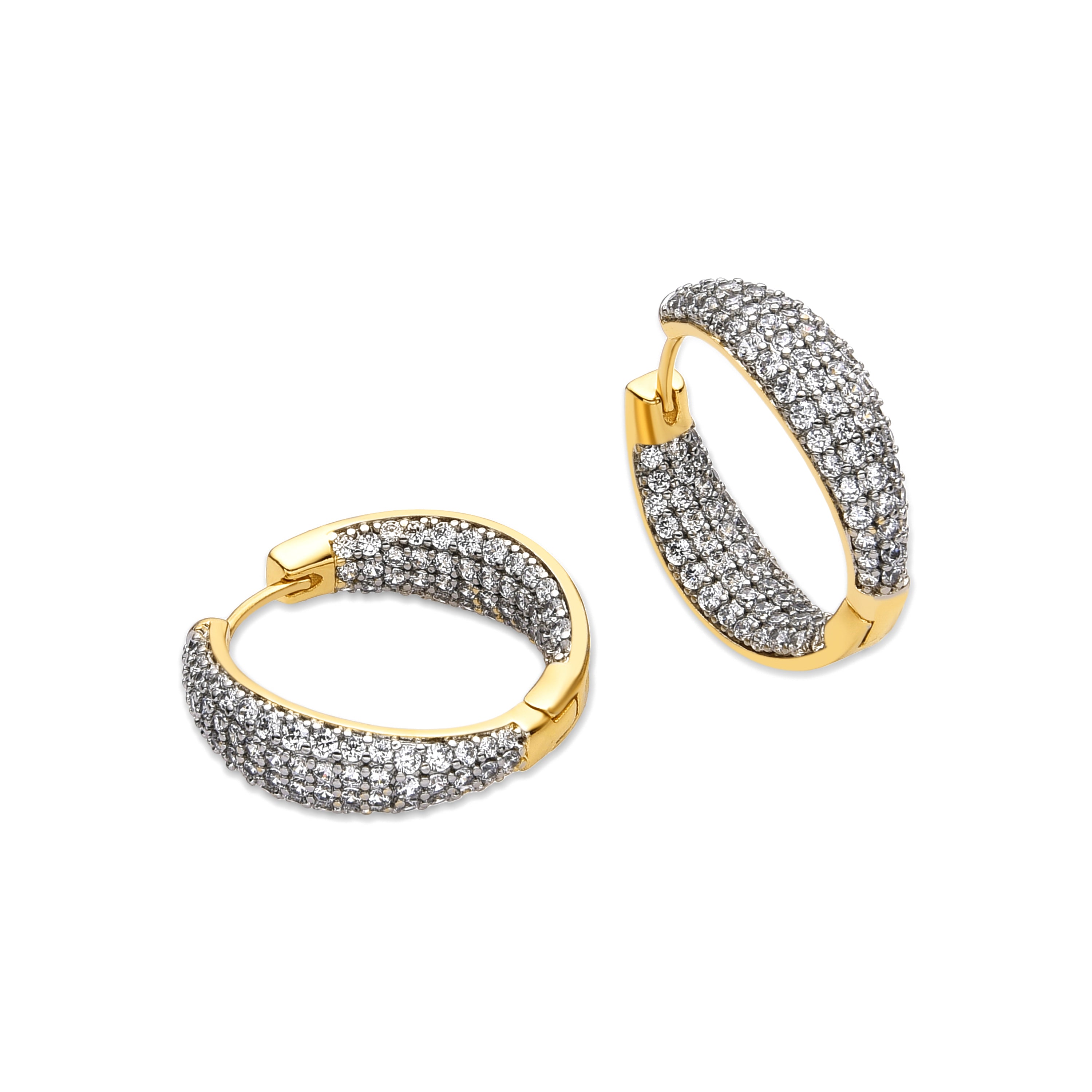 Earrings with Brilliant Zirconia finished in 18k gold - Lioa