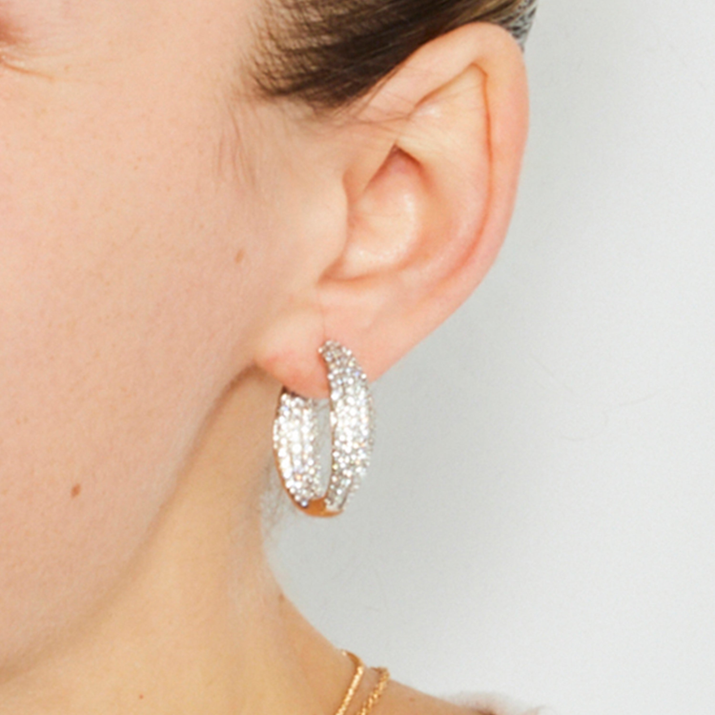 Earrings with Brilliant Zirconia finished in 18k gold - Lioa