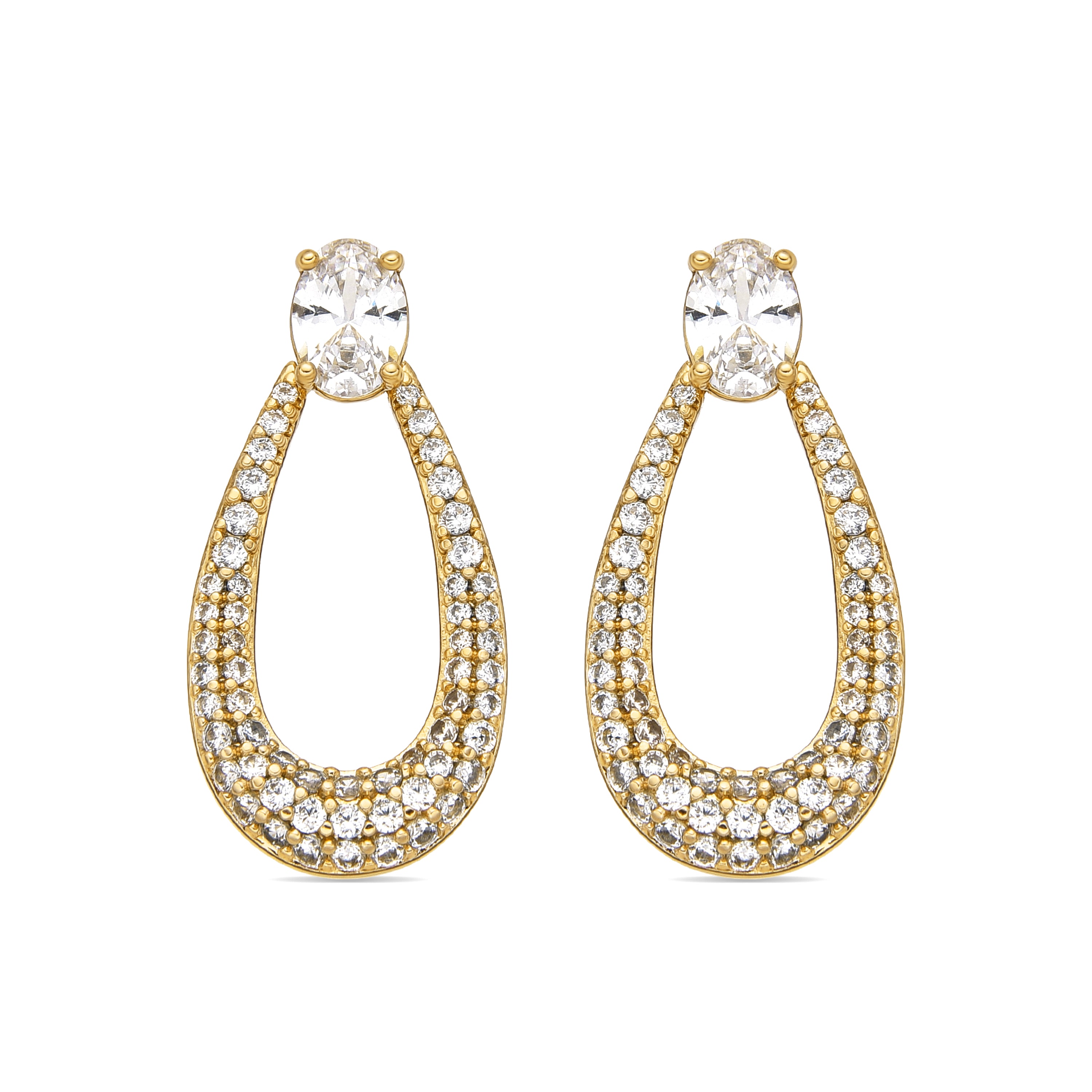 Earrings with Brilliant Zirconia gold finish 18k - Iame